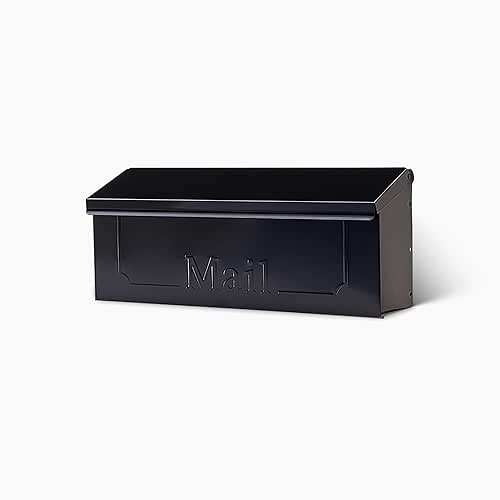 ARCHITECTURAL MAILBOXES Townhouse Galvanized Steel, Wall-Mount Mailbox, Black Small