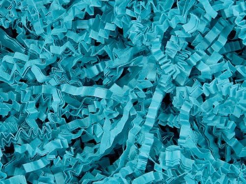 1/2 LB Crinkle Cut Paper Shred, Teal