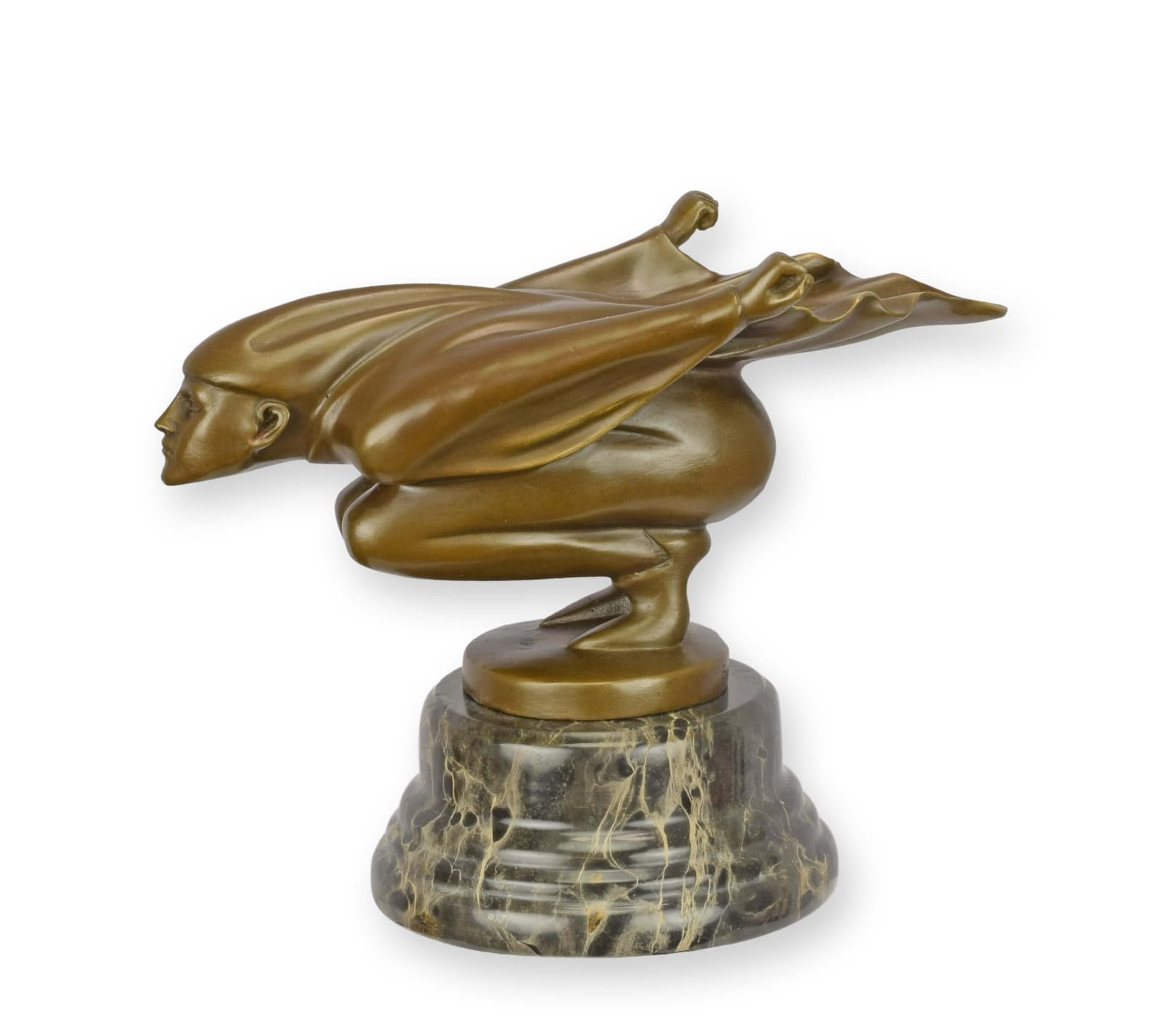 Sculpture en bronze Raging Jester style Ferdinand Preiss, le cadeau d'art rétro idéal