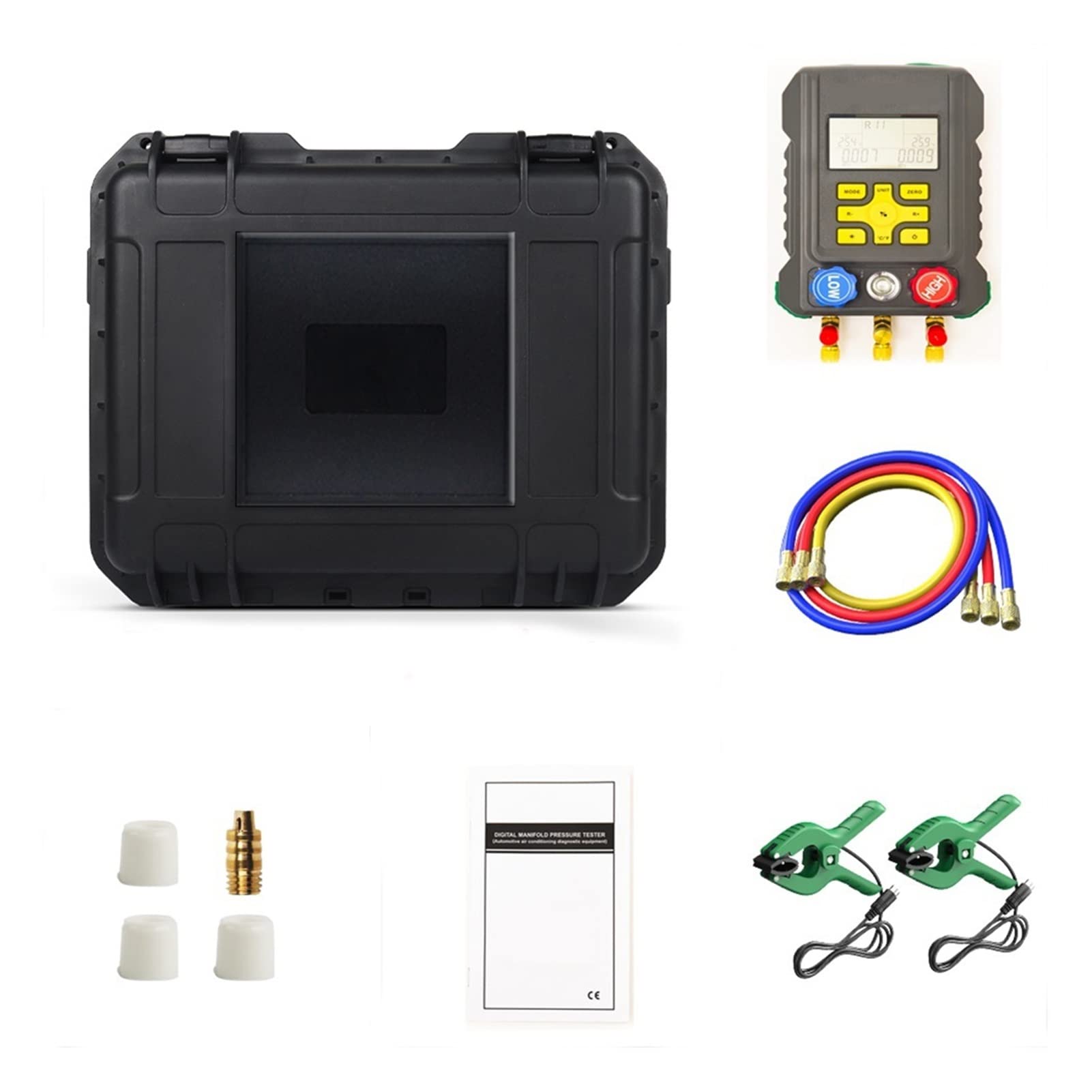DY521 Digital Manifold Meter Refrigeration Vacuum Gauge Pressure Temperature Tester Air Conditioning Tools,Alta precisión(A)