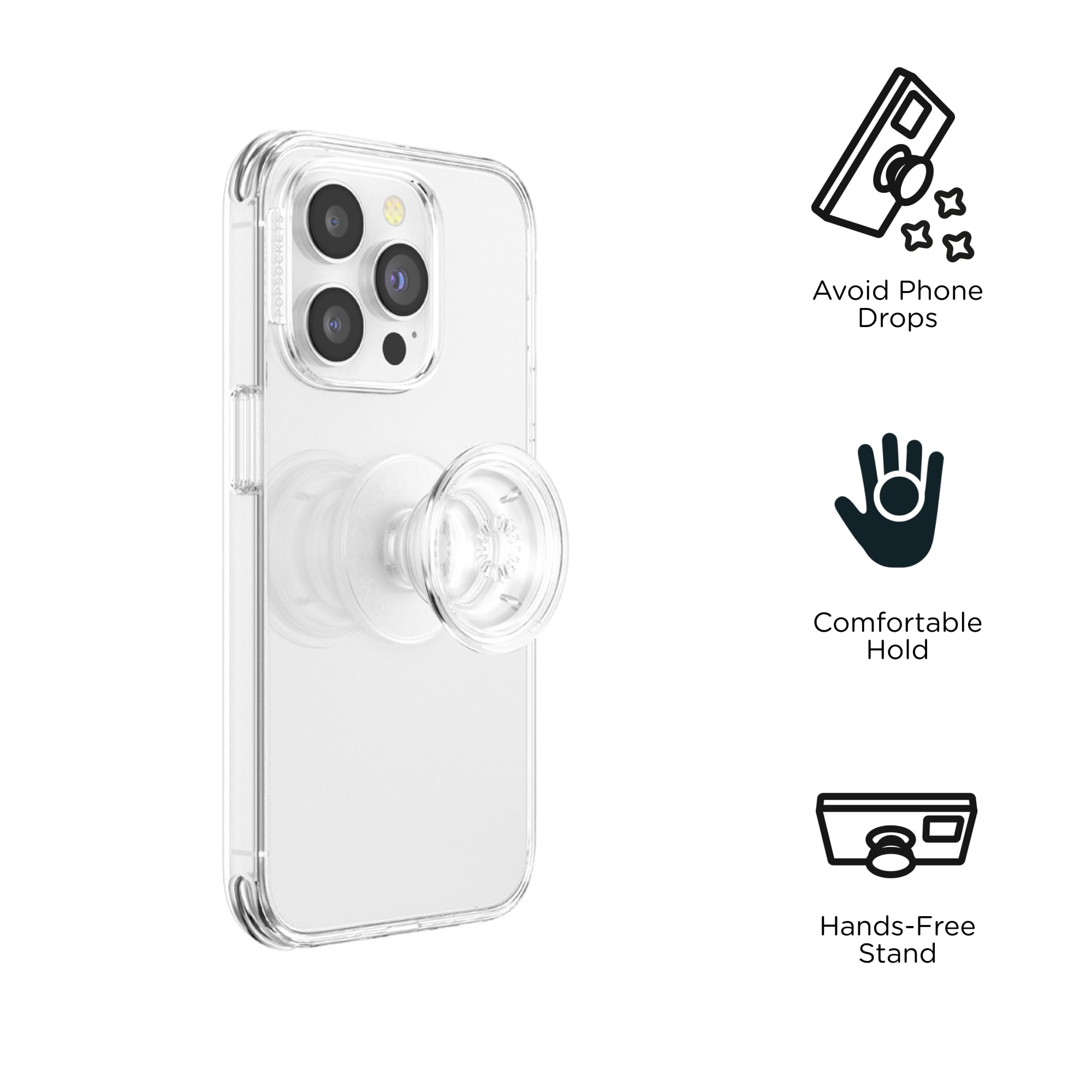 PopSockets Adhesive Phone Grip, Holder- Clear — Amazon image 3