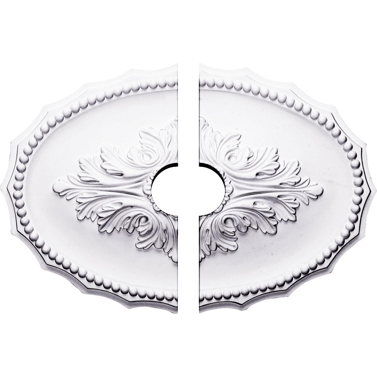 16 7/8"W x 11 3/4"H x 3 1/2"ID x 1 1/2"P Oxford Ceiling Medallion, Two Piece (Fits Canopies up to 3 1/2")