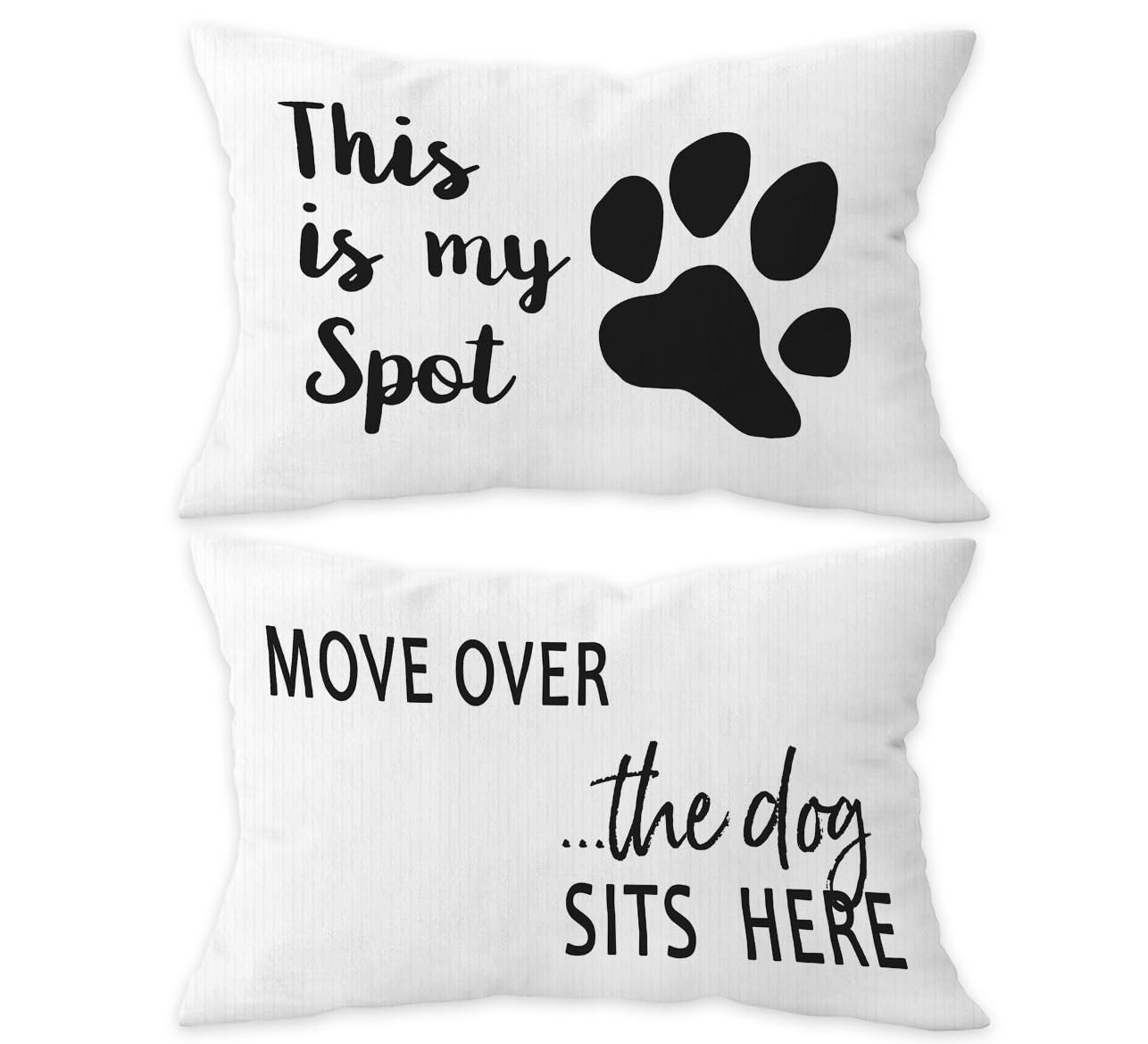 FLDASFunny Dog Move Over The Dog Sits Here Decorative Throw Pillow Covers,Funny Pet Paw This is My Spot Pillow Cases Cushion for Home Living Room,Dog Owners Dog Lovers Gifts,12×20 Inch Set of 2