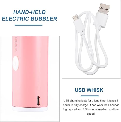 Miniatura 5 de EXCEART Mezclador eléctrico recargable de mano espumador de leche espumador de espuma fácil de limpiar pequeña herramienta de cocina