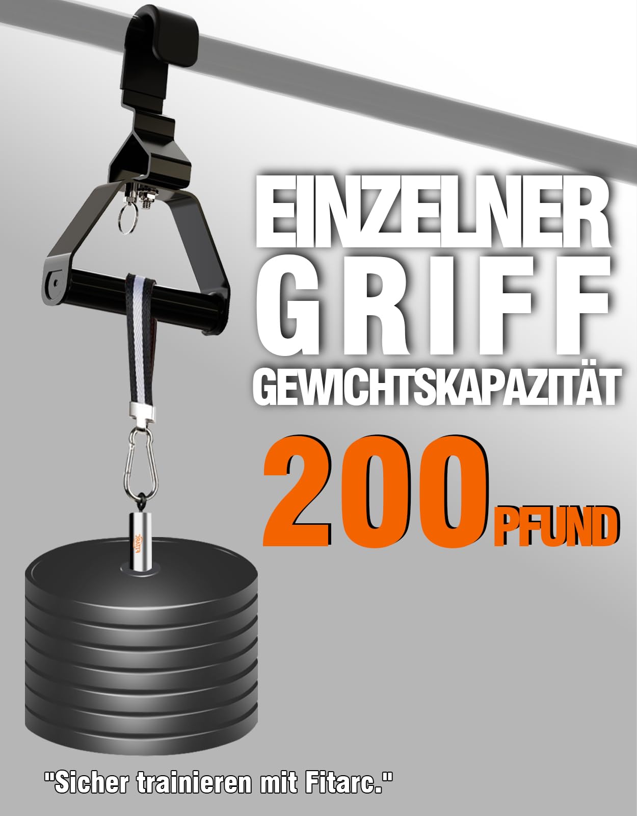 Fitarc Verbesserter 12-stufiger Griff, Einstellgriff, 2 Stück, Lat-Pulldown-Aufsätze, Rudergriff, Klimmzuggriff, Patentiert