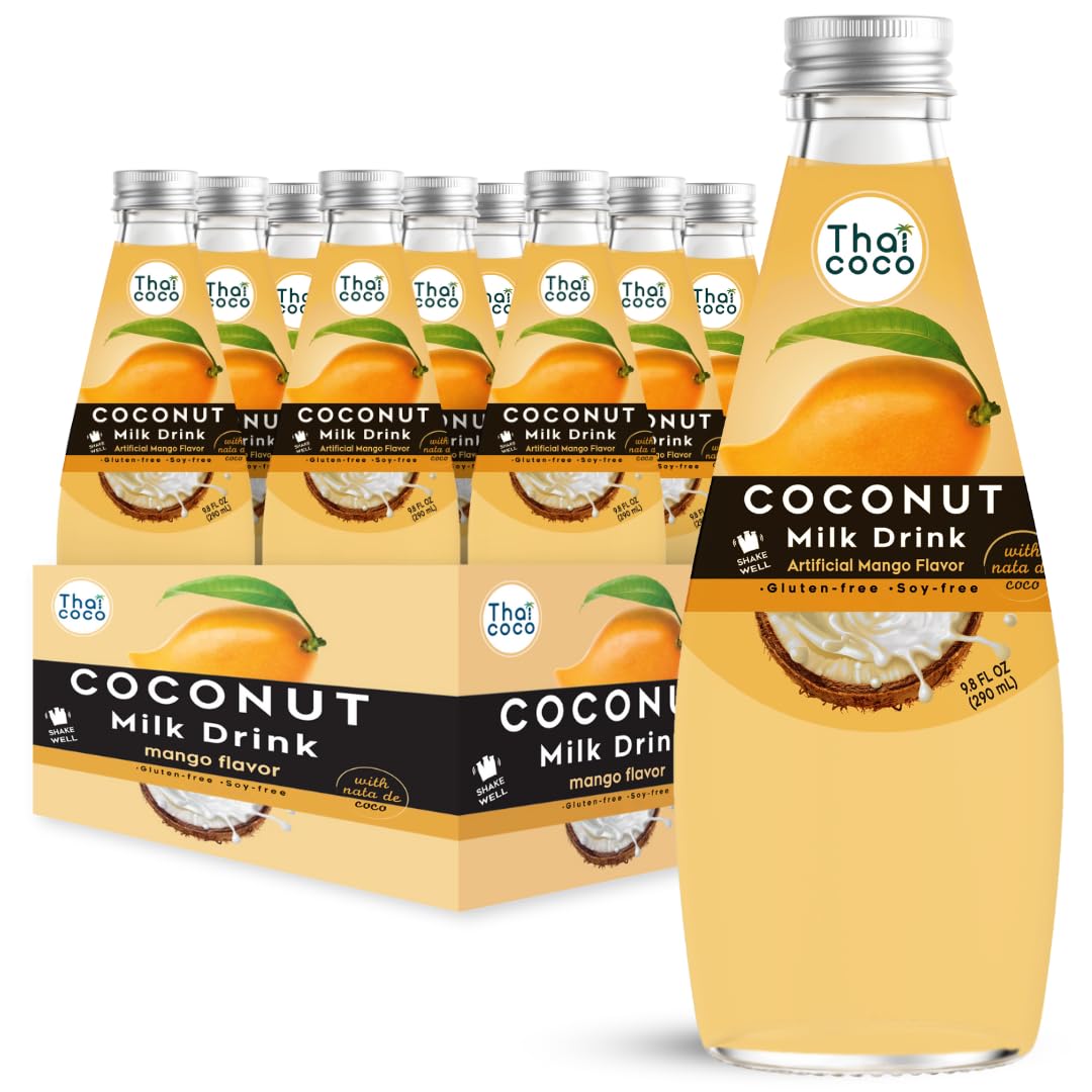 Thai Coco - Mango Coconut Milk Drink with Nata De Coco - 9.8 fl. oz. 12 Pk