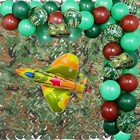 Camouflage Party Decorations Army Balloons Garland for Military Party Outdoors Theme Birthday Party Supplies 75 Pack Cover