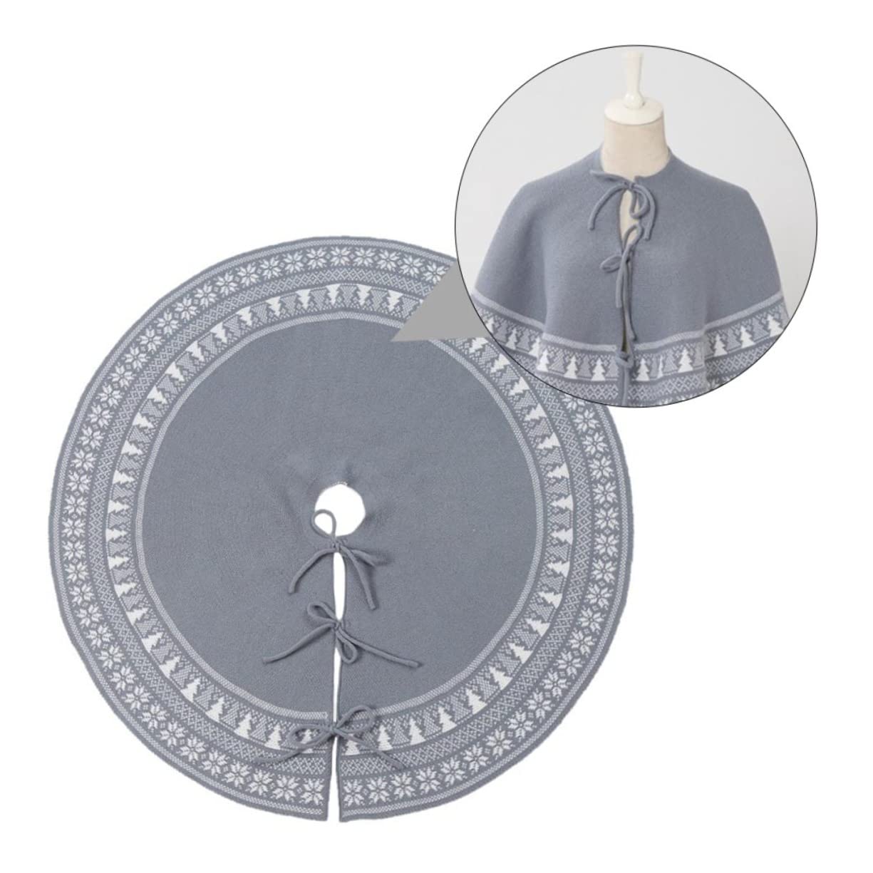 1pezzi Gonna Di Natale Maglia Decorazione Festiva Per Albero Versatile e Creativa Atmosfera Natalizia Perfetta Tappeto Elegante Per Eventi e Feste