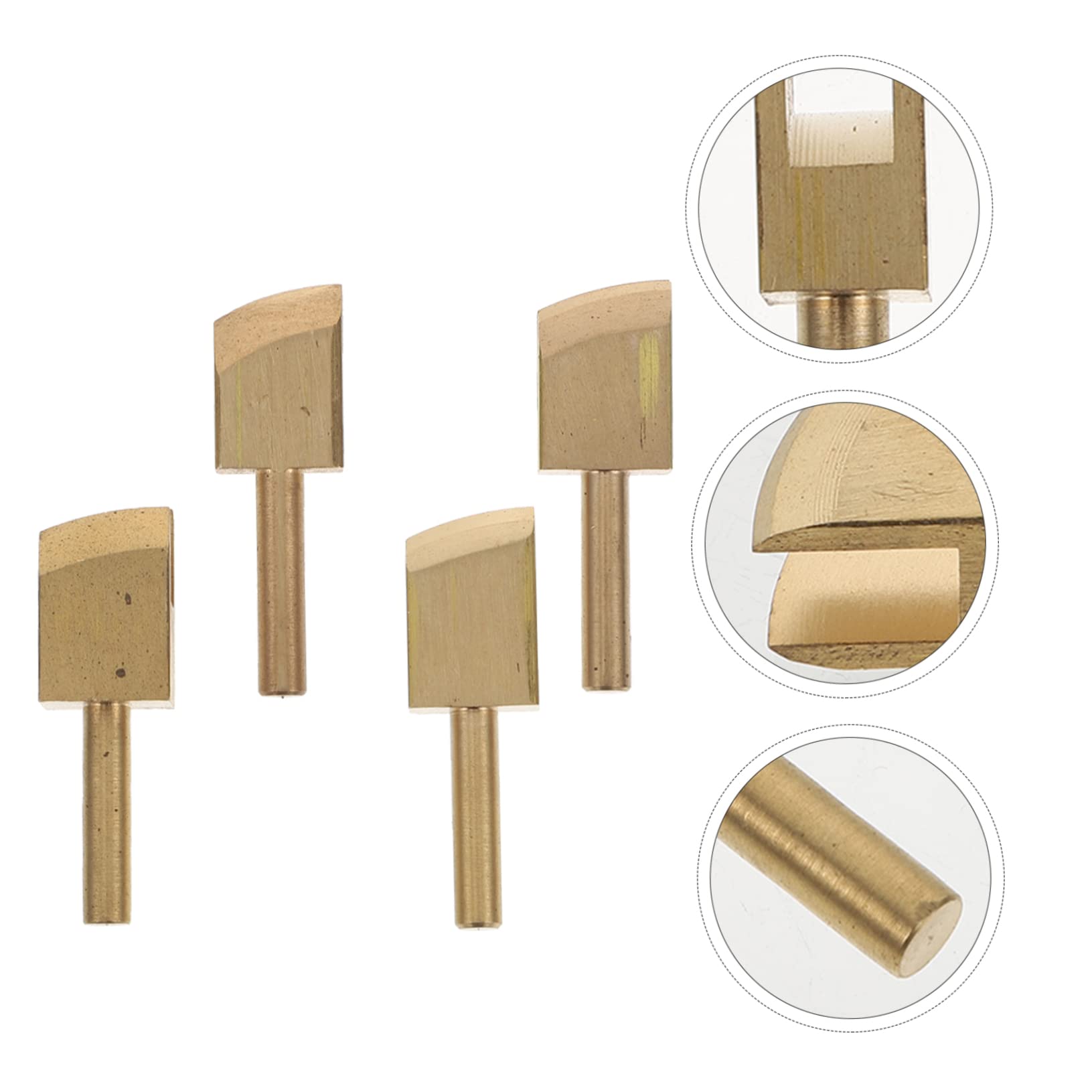 Gadpiparty 2 Series Herramienta De Pulido De Bordes De Cuero Accesorios De Punzón De Cobre Para Bricolaje Para Manualidades Y Acabado De Cuero 4 Piezas*2
