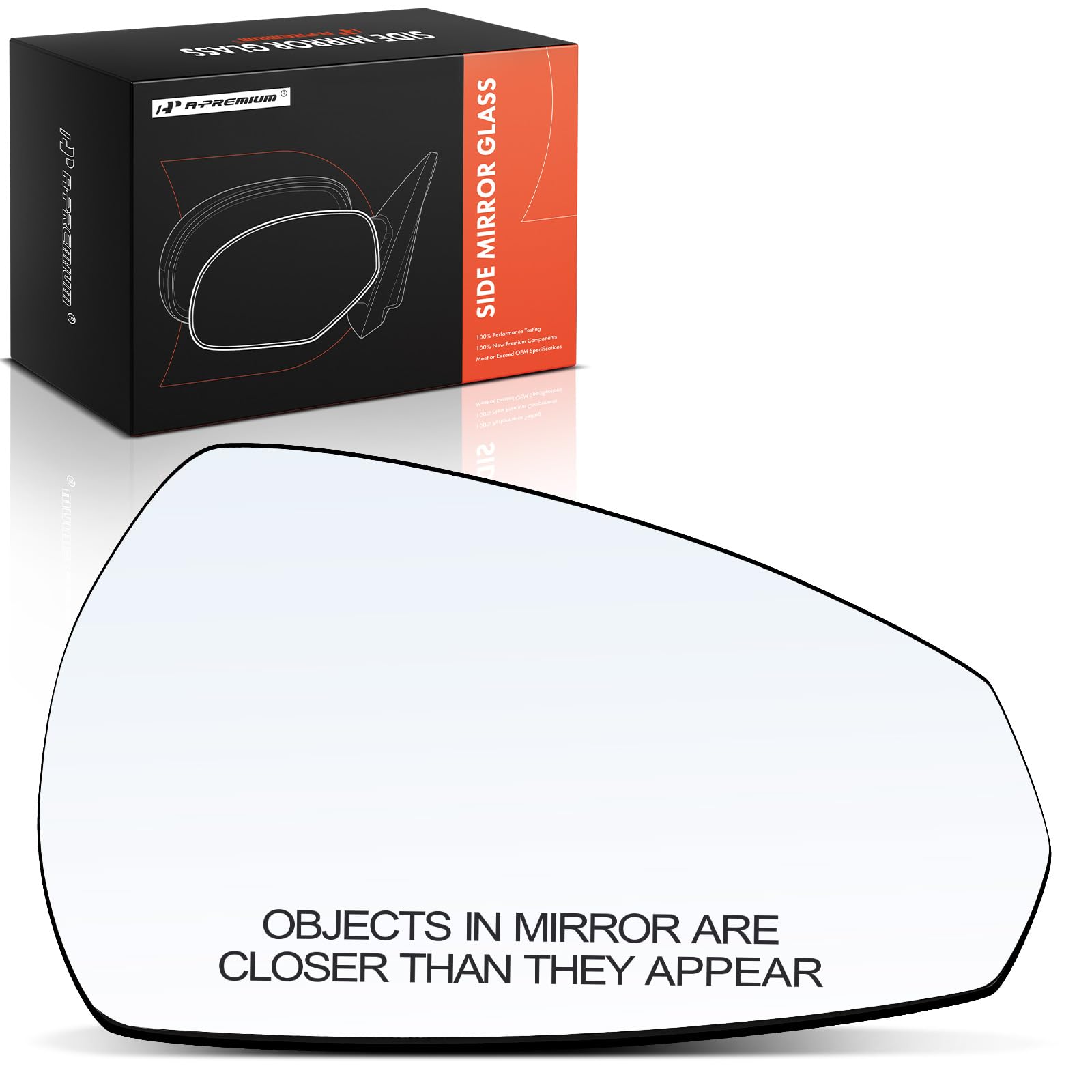 A-Premium Right Passenger Side Heated Mirror Glass with Backing Plate - Compatible with Audi A3 2015-2020 - Exterior Side View Convex Mirror