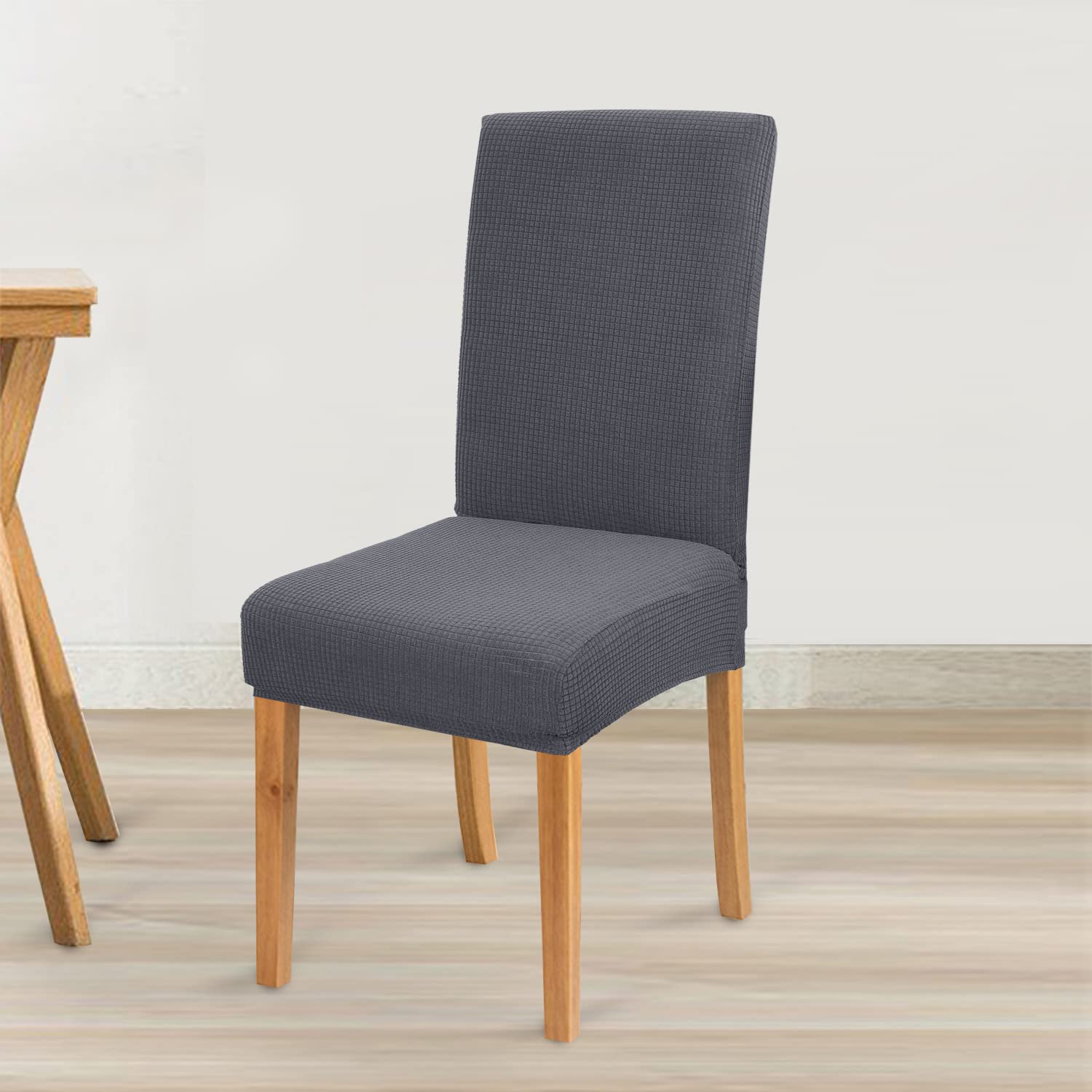 Granbest Lot de 4 Housses de Chaise de Salle à Manger Imperméables, Protection Amovible, Gris