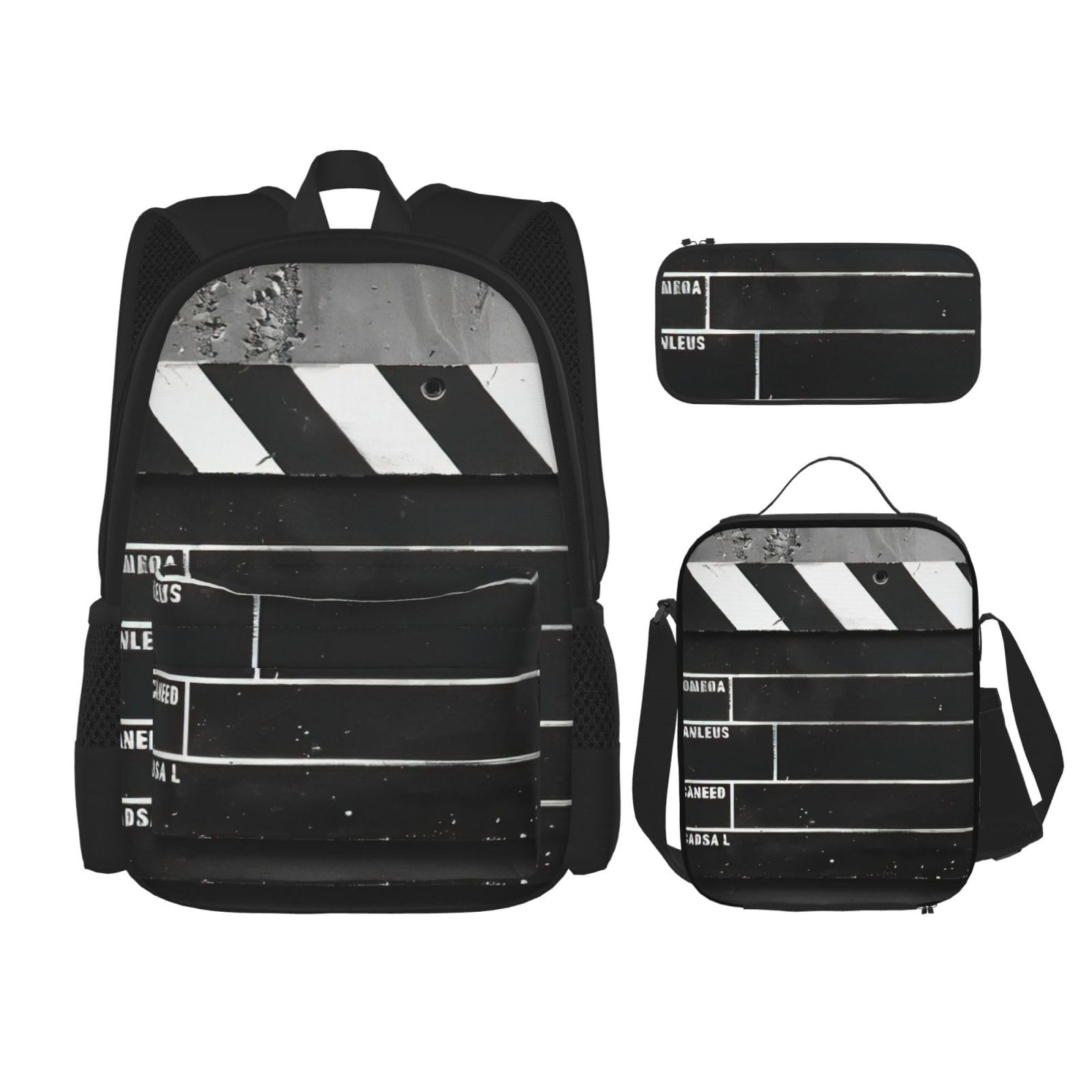 Zaino, borsa portapranzo, astuccio, set da 3 pezzi, per lavoro e