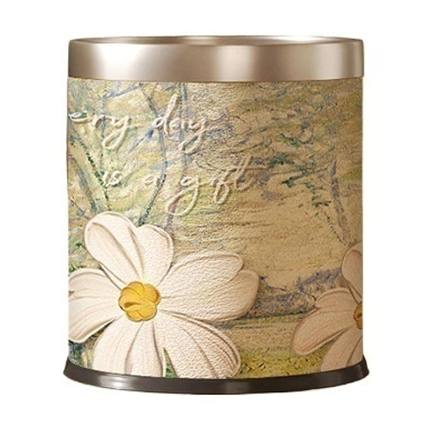 Cubo de basura de cocina papelera redonda 10L papelera decorativa dormitorio crema