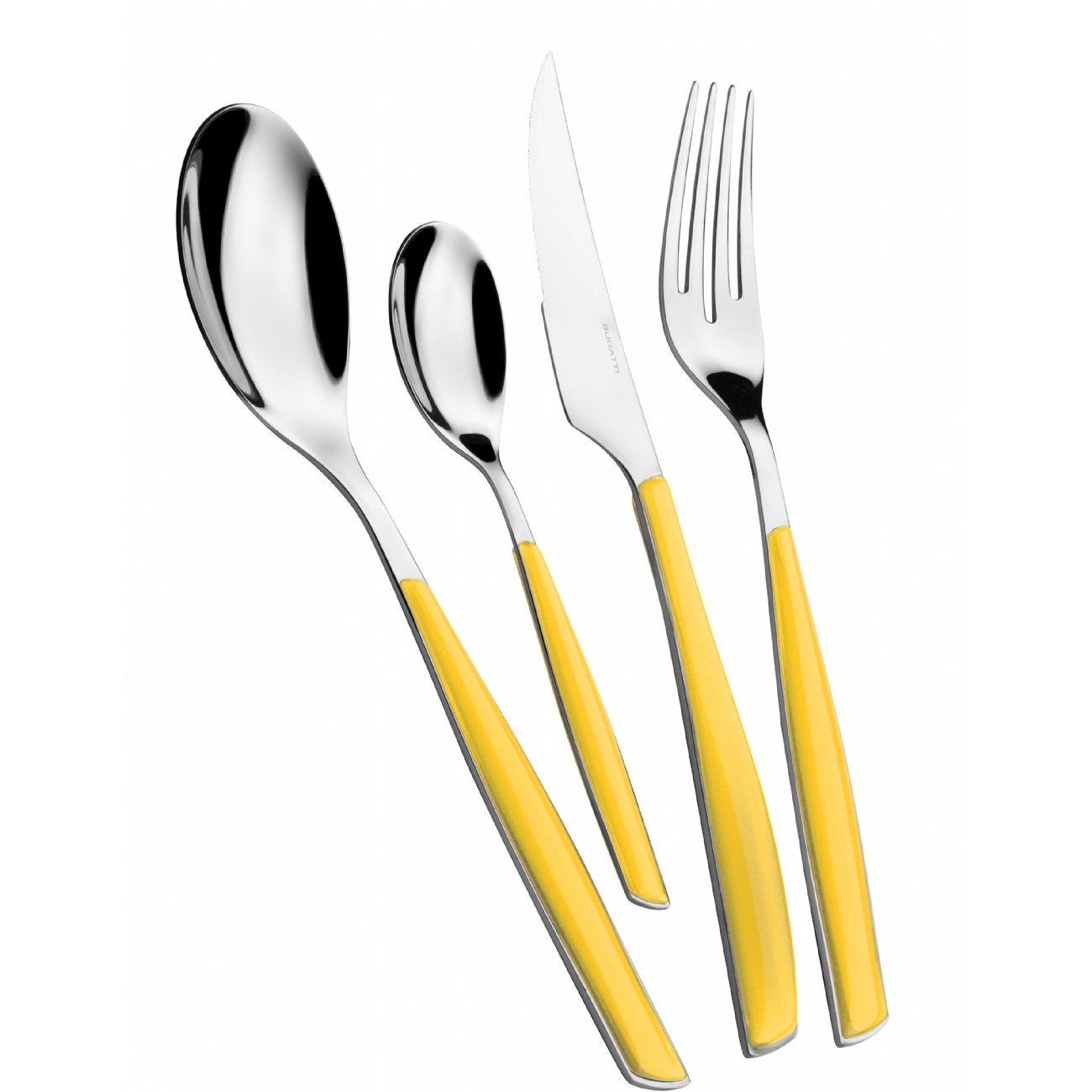 Ménagère Bugatti Glamour jaune de 24 pièces pour table moderne