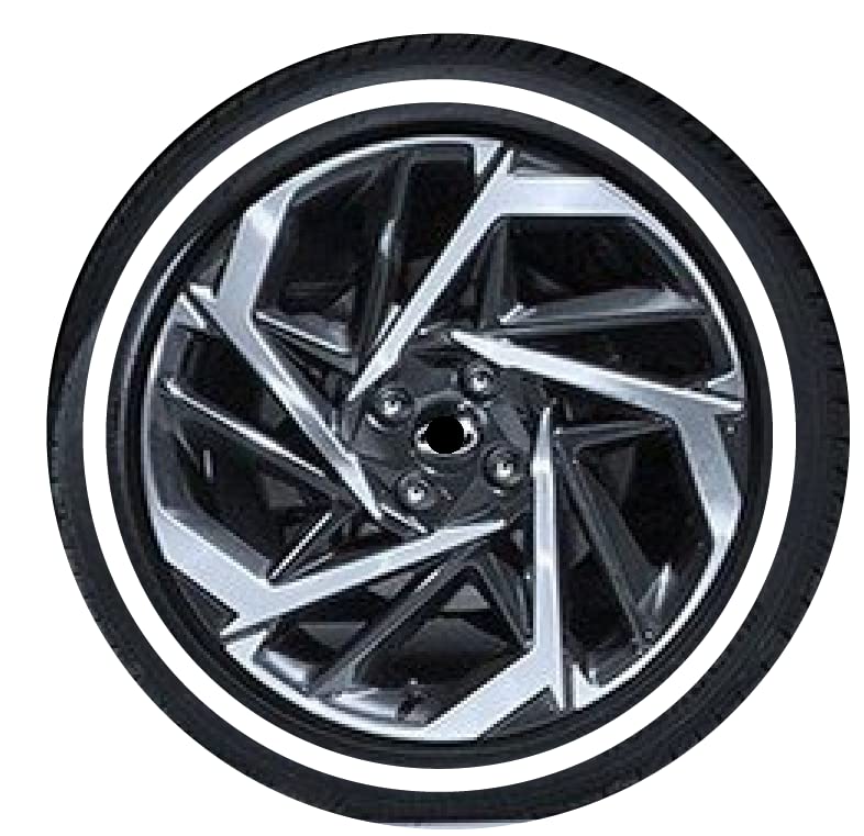 Motorik Permanent Rubber Tire Stickers - White Walls - 3D Lettering kit '4 tyre Set' || Fit 15 to 19 inch Wheels '4 tyre Set'