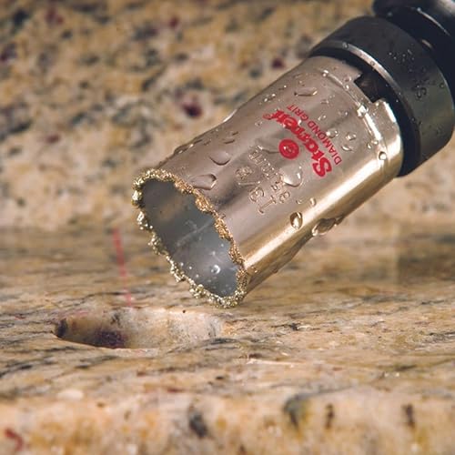 Miniatura 22 de Starrett Sierra de agujero de grano de diamante, ideal para perforar agujeros de diámetro pequeño, diámetro de 4-1/8 pulgadas, profundidad de corte