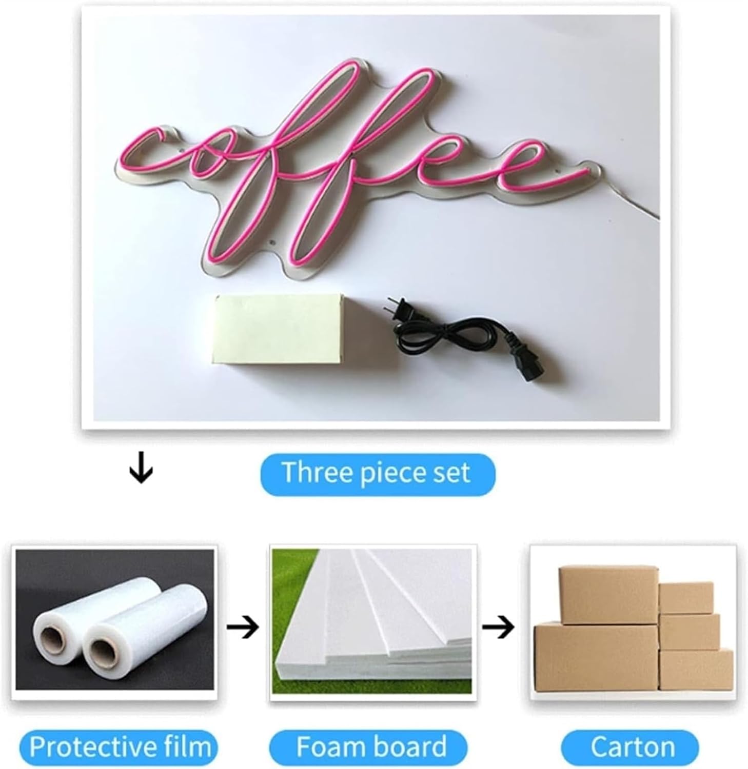 発光標識板 LEDネオンライトサインカスタムLEDネオンサインライトコーヒービジュアルバーパブクラブライトアップサイン壁掛けD (サ