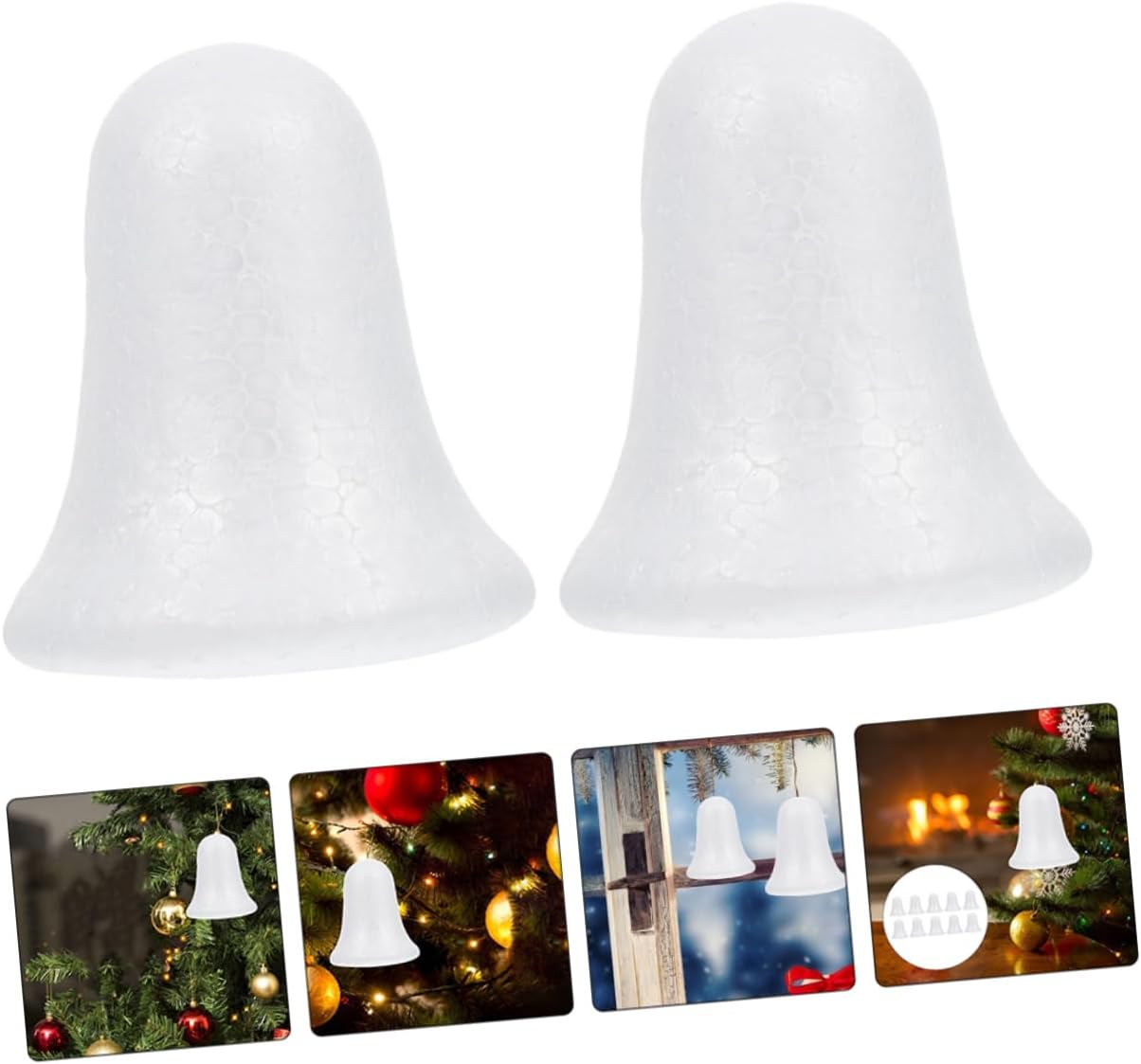 6Pcs Foam Christmas Jingle Bells for DIY Crafts Unfinished Decorative Bells for Holiday Tree Ornaments Unique Crafting Material for Festive Decorations