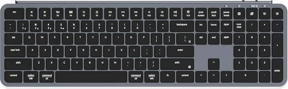 Keychron B6 Pro Ultra-Thin Wireless Keyboard, Full-Size QMK with Numeric Keypad Quiet Typing, 2.4 GHz/Bluetooth 5.2/Wired Connection Long Battery Life, Compatible with Mac Windows Linux (Space Gray)