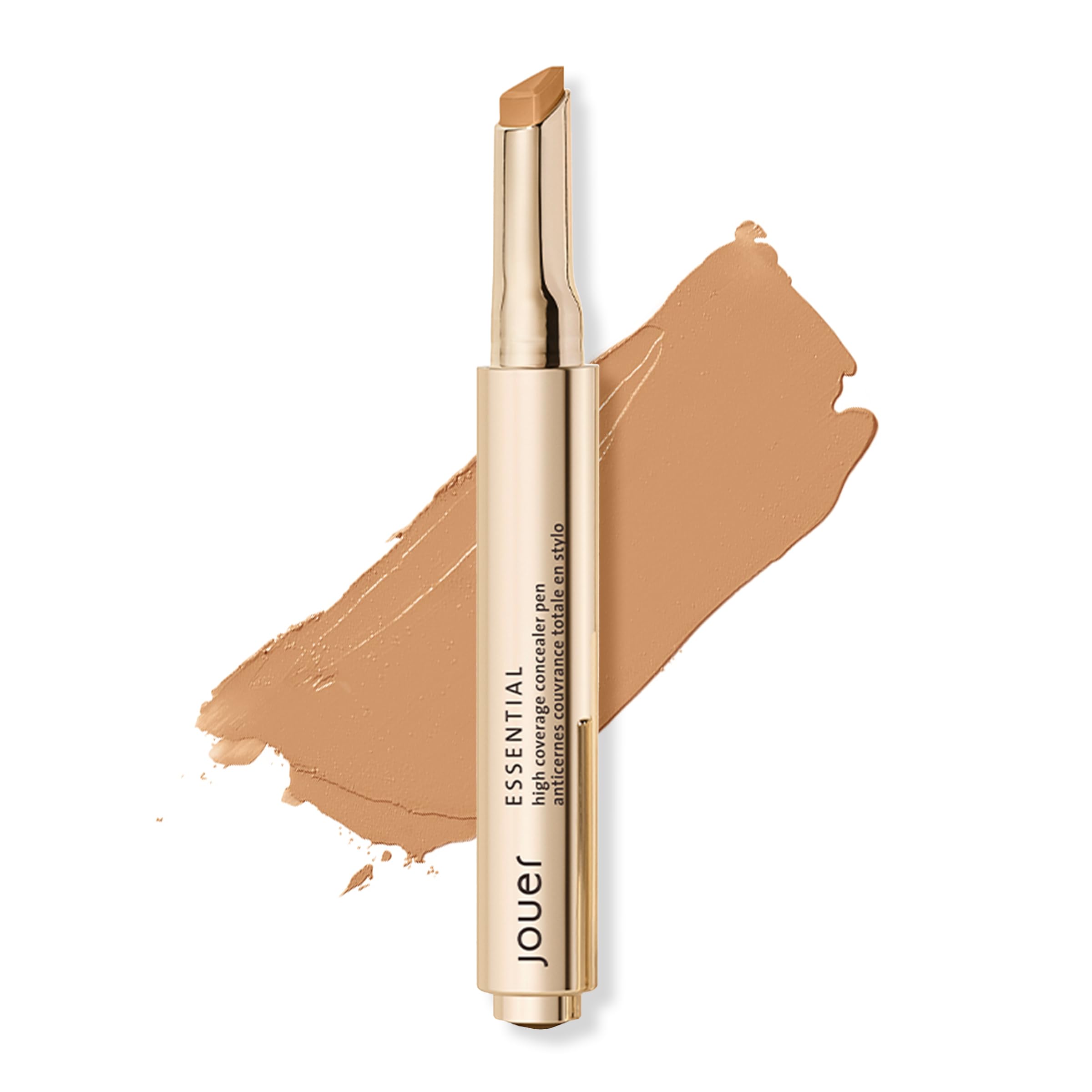 Jouer Essential High Coverage Concealer Pen - Under Eye Concealer for Dark Circles - Brightening Makeup for Eye Circles - Color Corrector Eye Primer with Hyaluronic Acid and Vitamin E