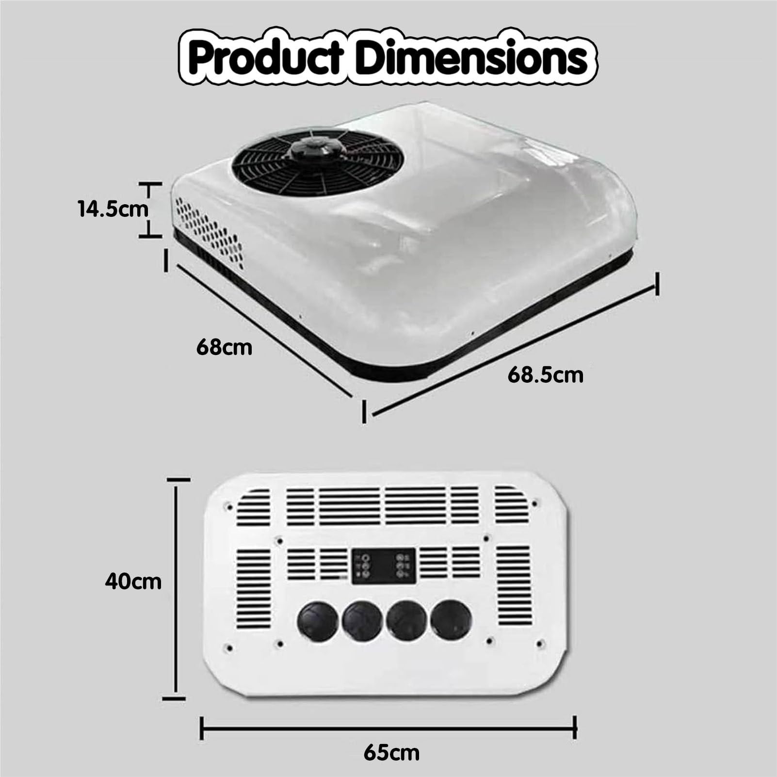 Klimatyzator Samochodowy Rv, Klimatyzator Dachowy Rv, Klimatyzacja Postojowa 12v/24v Do Suv Motorhome Truck Camper Van Caravans,White-12Volt