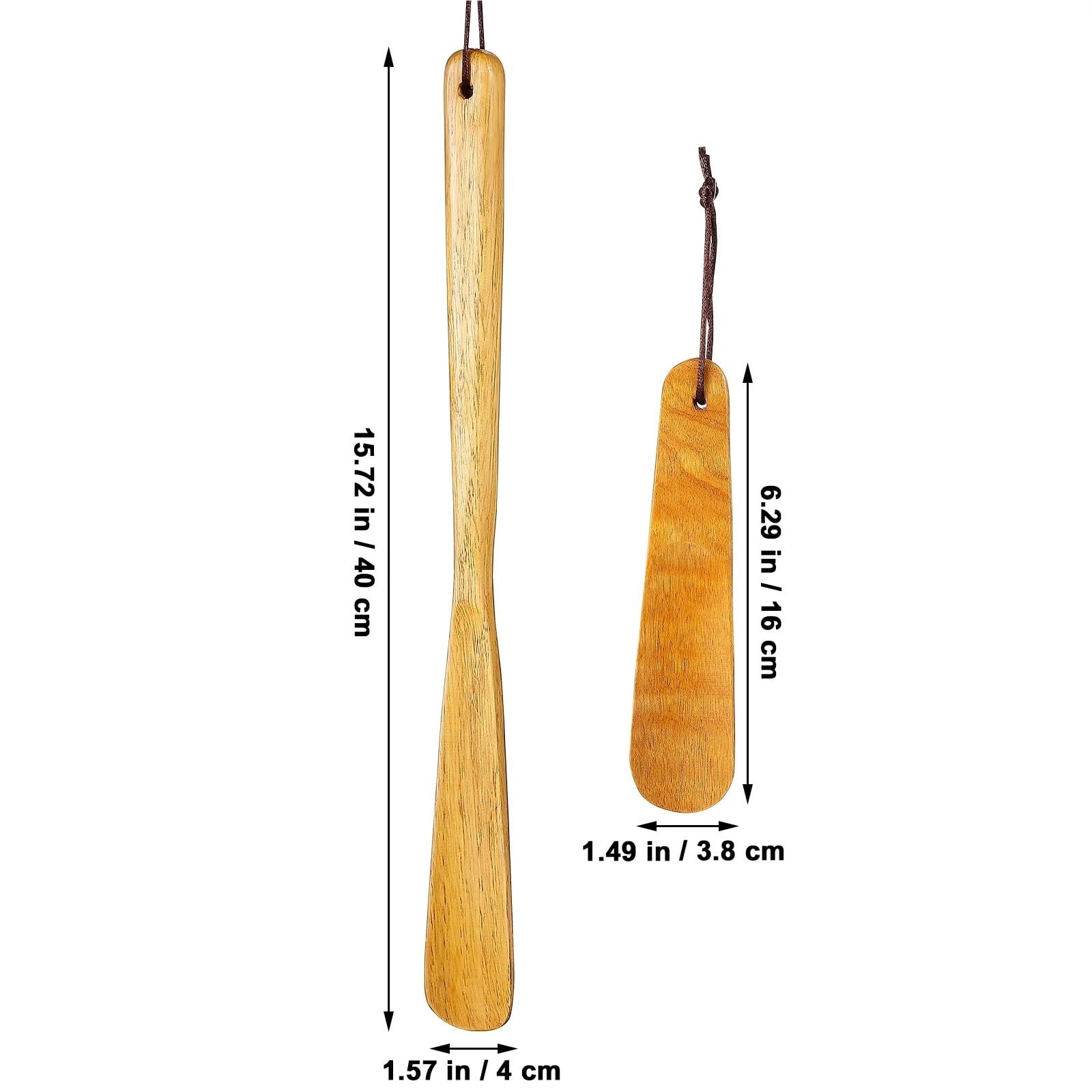 2 uds calzador de madera mango largo y corto fácil de usar ayudante for hombres mujeres ancianos calzador