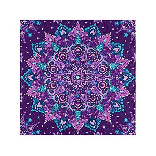 Mnsruu Cloth Napkins Set Of 6, Purple Mandala Polyester Kitchen Dinner Napkins For Holiday Festive New Years Wedding Decor #TOP8