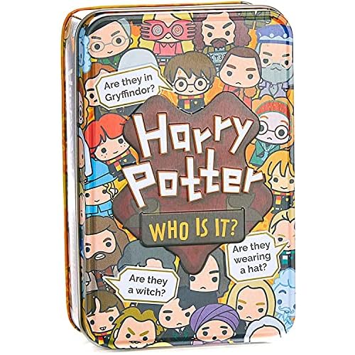 Juego de Adivina Quién Harry Potter - Producto Oficial, 32 Cartas, 72 Personajes para adivinar, Juego portátil y Divertido para Adultos y niños