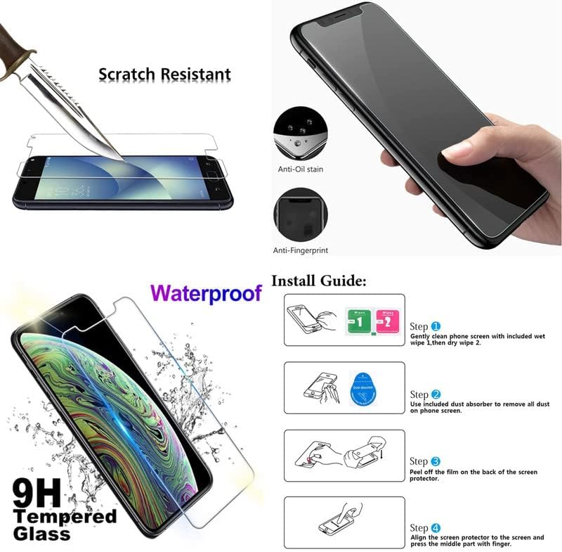 Miniatura 9 de Funda para Honor X7 (6.74 pulgadas) con 2 películas protectoras de vidrio templado, soporte de anillo de metal para teléfono celular de 360, carcasa