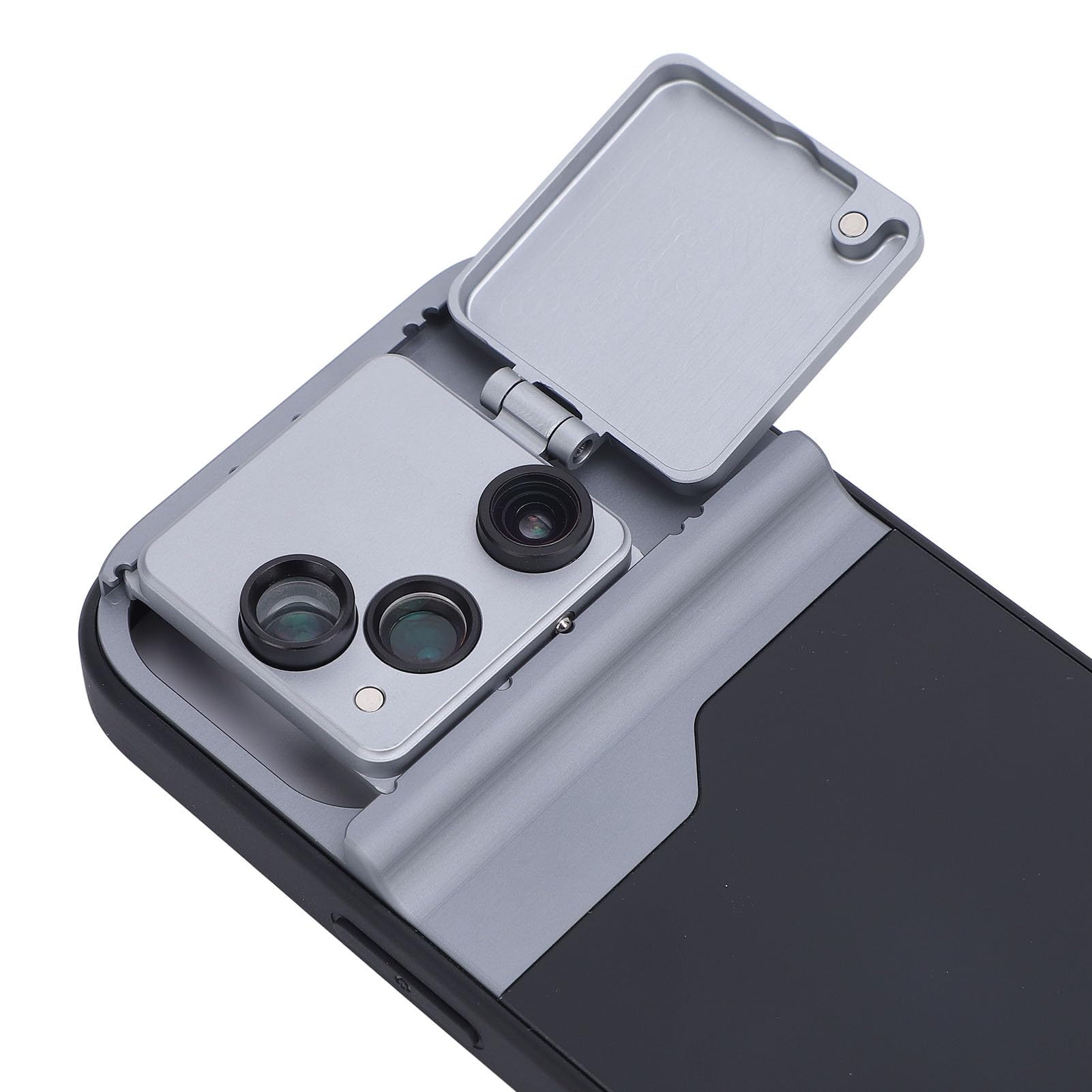3 en 1 Phone Camera Lente Case de Aluminio TPU óptico Glass Macro Telethelethele Fisheye Lens para 16 Accesorios de Teléfonos Inteligentes Pro