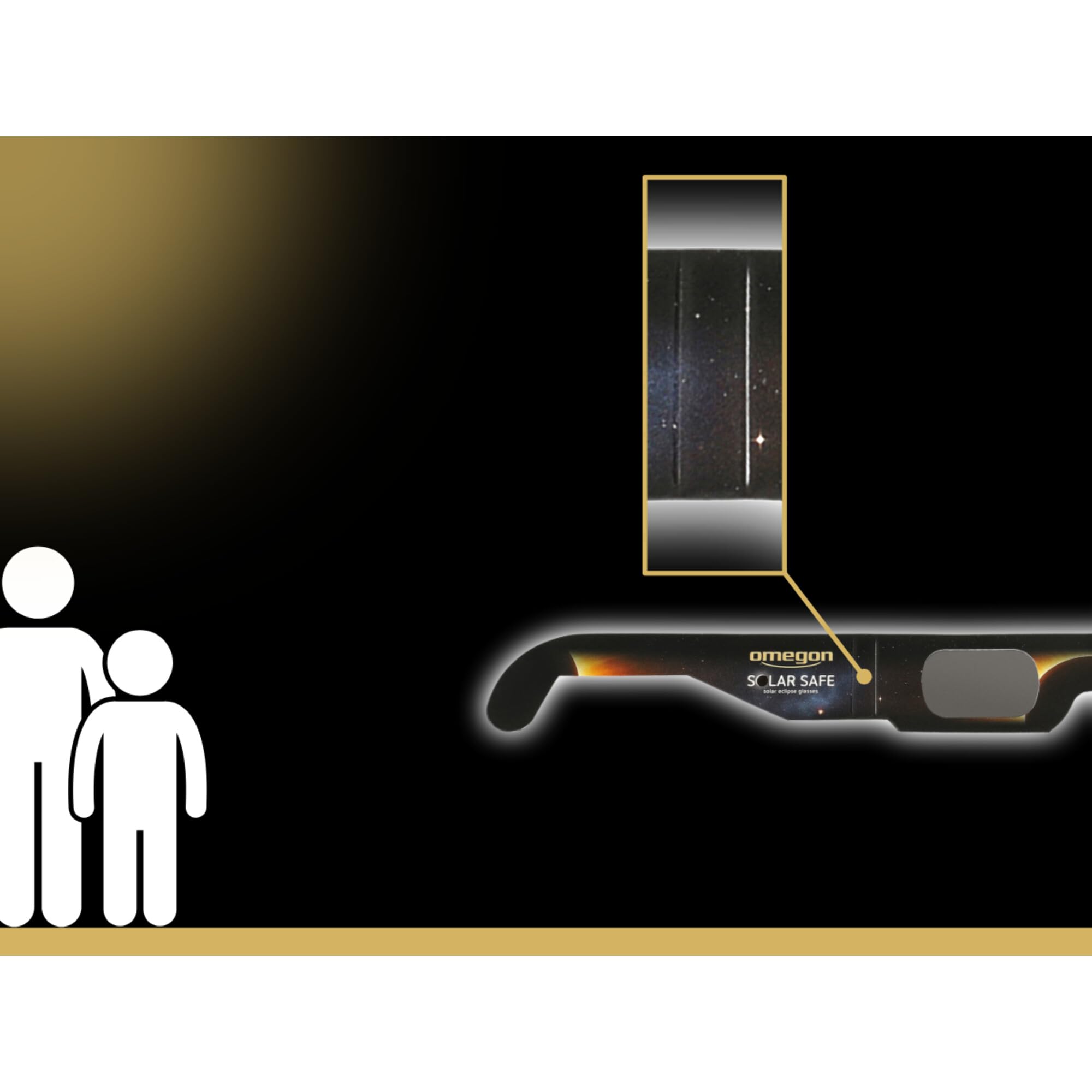Occhiali per eclissi Omegon Solar Safe | Osservazione Sicura | Conformi ISO 12312-2 | Lenti in Polimero Antigraffio | Made in USA | Per l'Eclissi Solare 2026