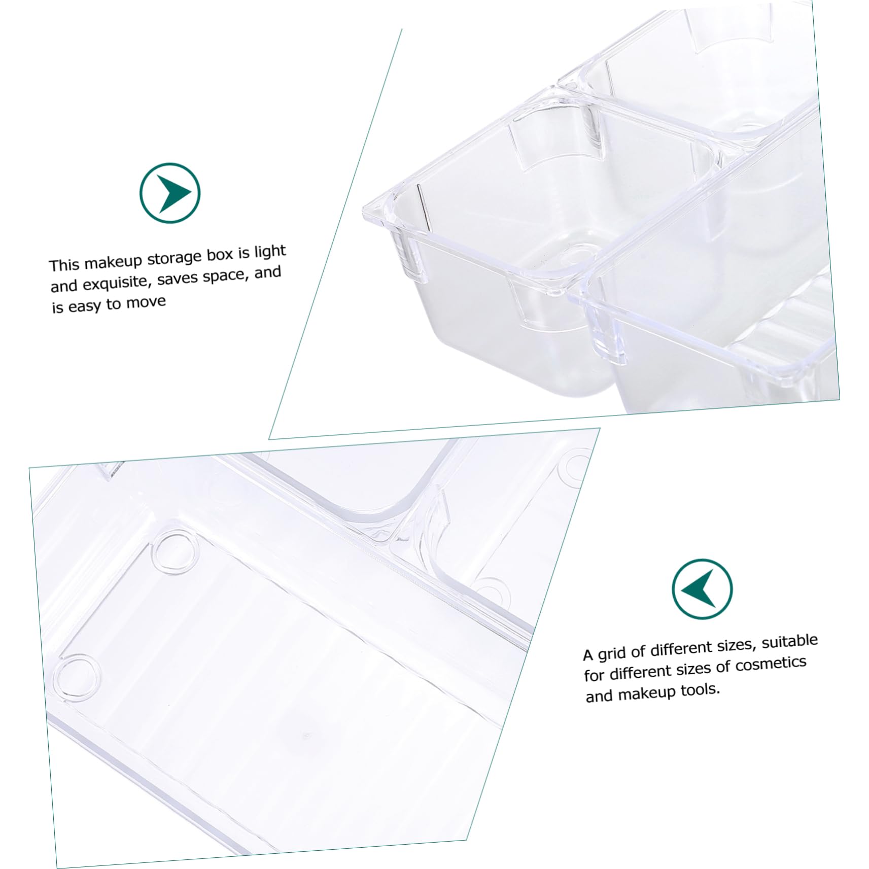 Scatola Organizer Cosmetici 16 Pezzi, Plastico Leggero, Facile da Pulire, per Cassetti e Bagno, Cosmetic Storage Box per Casa