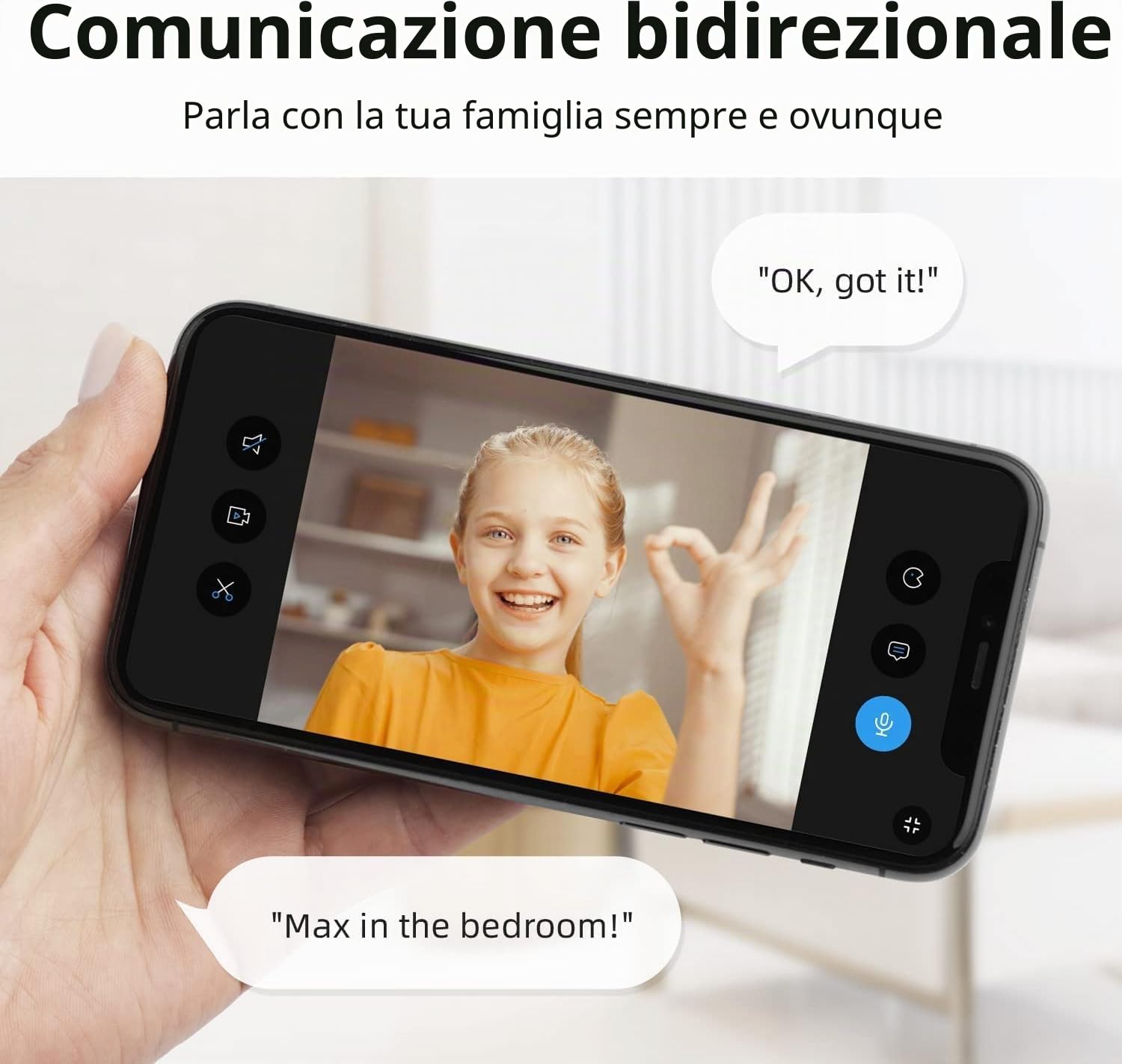 aosu 4MP Telecamera WIFI Interno Rotazione a 360°, Chiamata One-Touch | 5G/2.4G Wi-Fi Videocamera Sorveglianza Interno Per Neonati e Animali Domestici,Visione Notturna Tracciamento del Movimento