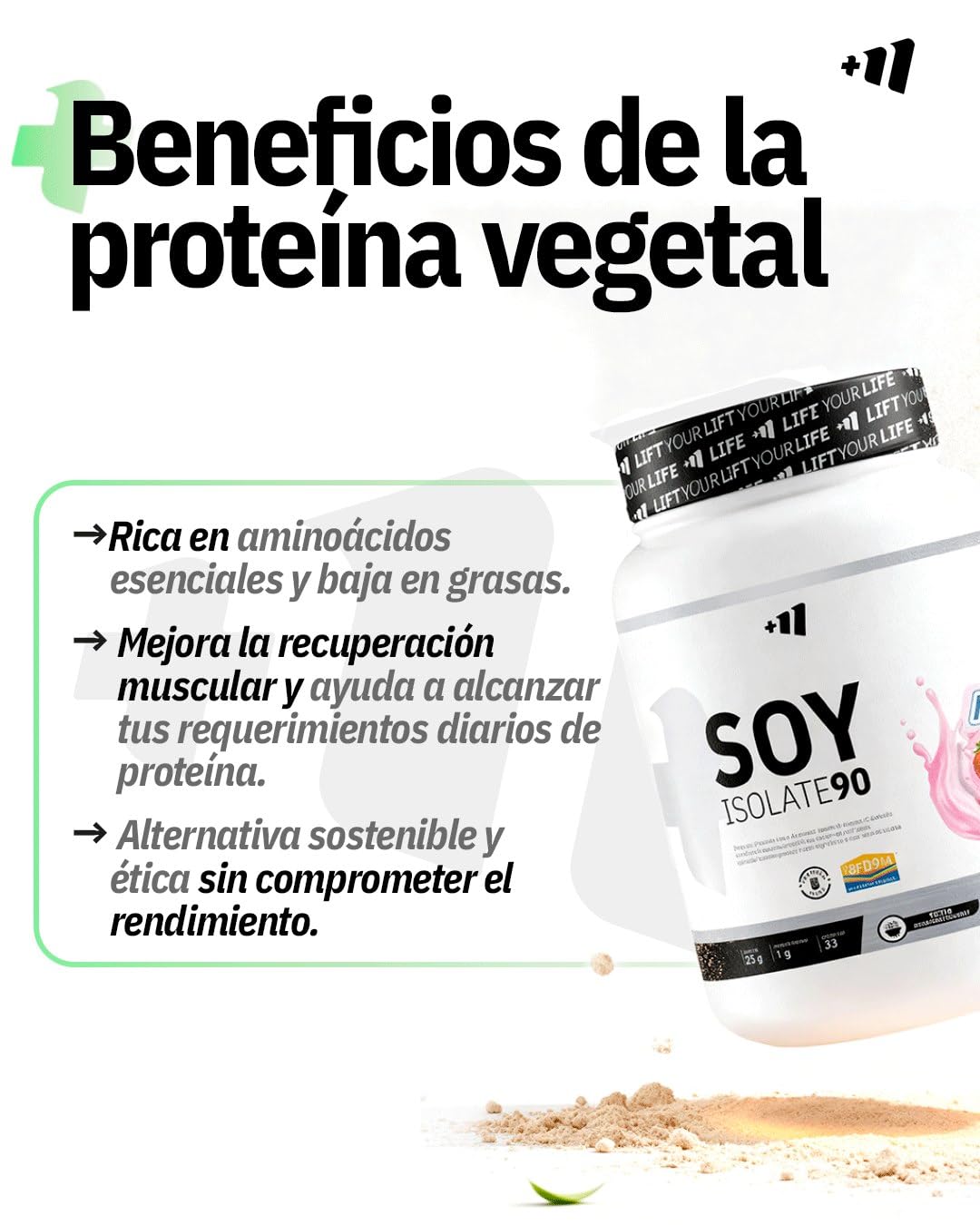 SOY Isolate 90 Proteína Aislada de Soja 1 Kg Vegano Sabor Chocolate