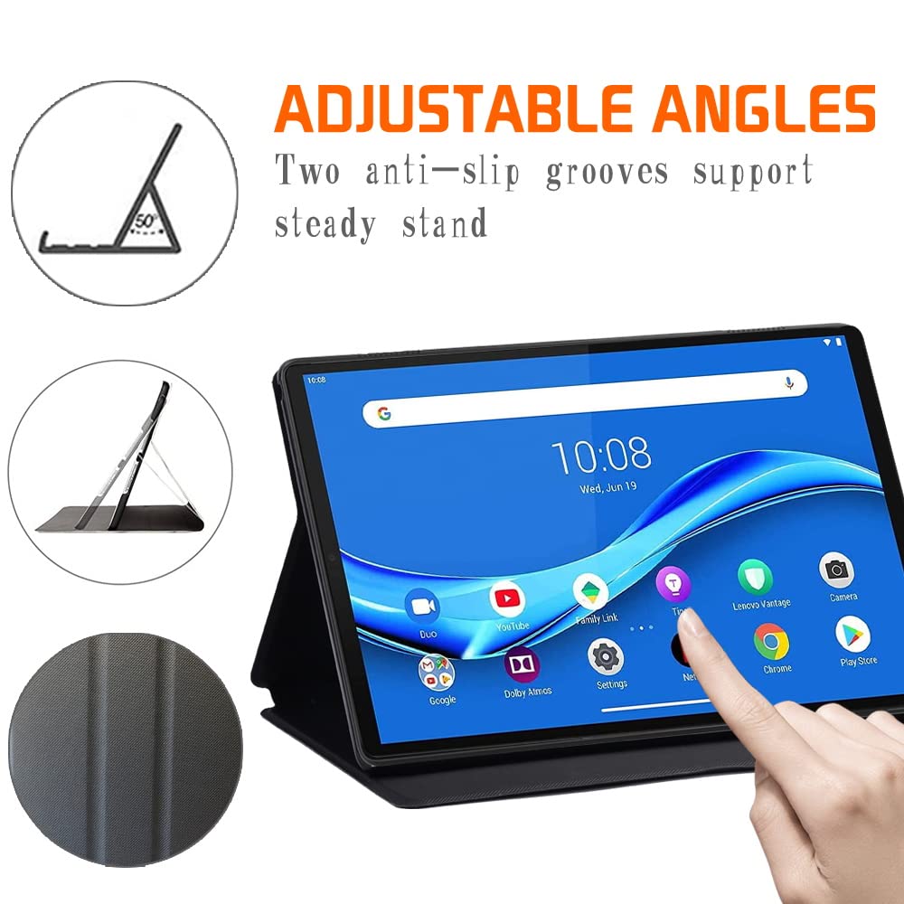 GLANDOTU Custodia per Lenovo Tab M10 Plus FHD 2020 (10,3 pollici) TB-X606F/X606X Cover con pellicola protettiva e pennino - Ultra Sottile in Premium Flip Pelle PU Case (oro rosa