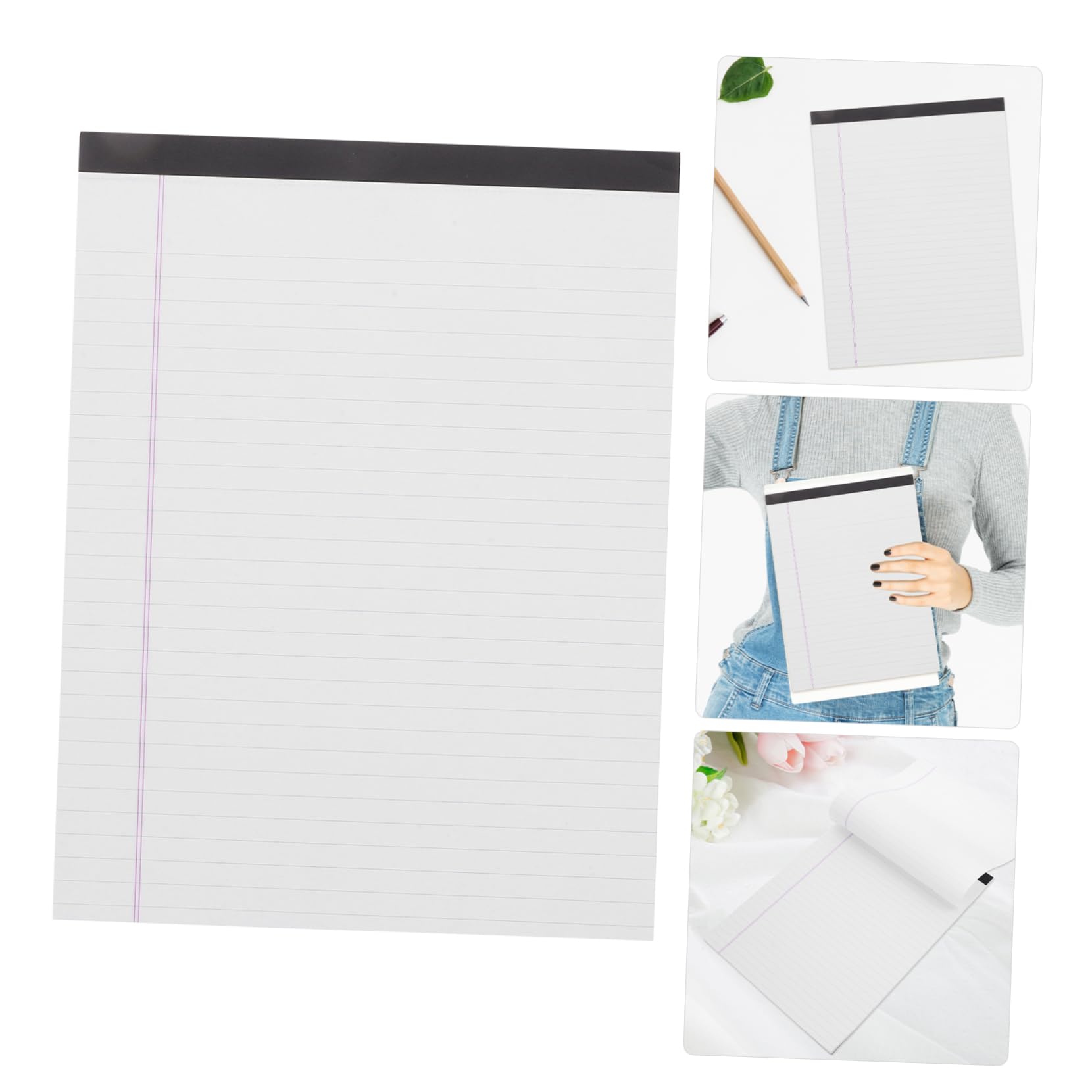 Blocchi Note Legali 4 Pezzi Fogli A4 Carta Spessa e Liscia Righe Larghi per Scrittura e Disegno Ufficio e Scuola