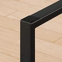 Vista 9 de IBF Mesa auxiliar rústica, de madera y metal, simple mesa central industrial moderna, mesa de cóctel rectangular minimalista de madera para sala