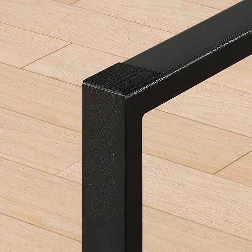 Miniatura 9 de IBF Mesa auxiliar rústica, de madera y metal, simple mesa central industrial moderna, mesa de cóctel rectangular minimalista de madera para sala de