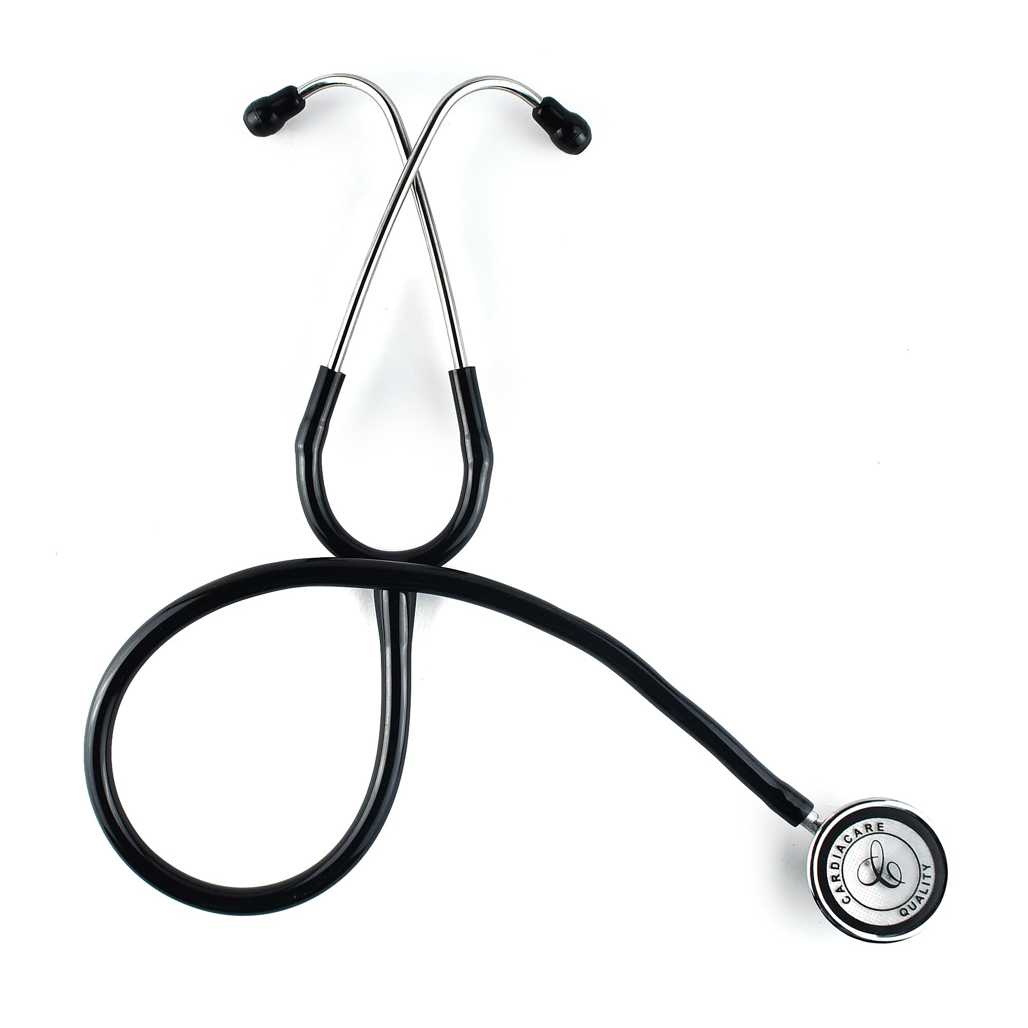 Diamond Acoustic With Golden Ring on Chestpiece for Professional & Medical Use Manual Stethoscope (Black)