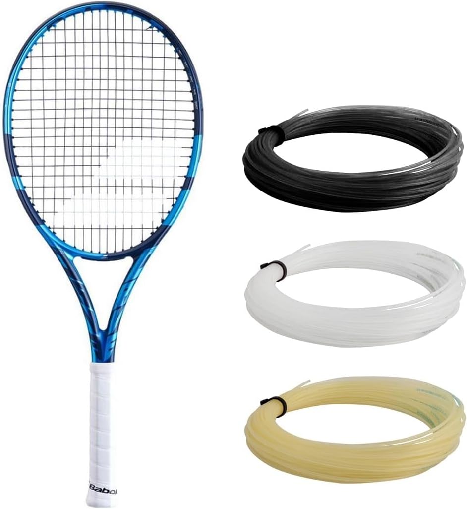 Babolat Pure Drive Team Tennis Racquet - Strung with 16g White Syn Gut at Mid-Range Tension (4 1/8" Grip)