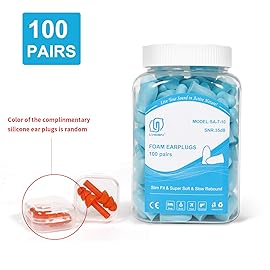 LYSIAN Slim Fit Foam Ear Plugs for Sleeping Women, Kids Small-100 Pairs, 35dB SNR Noise Reduction Earplugs Disposable for Sleep, Snoring, Work, Shooting Loud Noise, Lake Blue