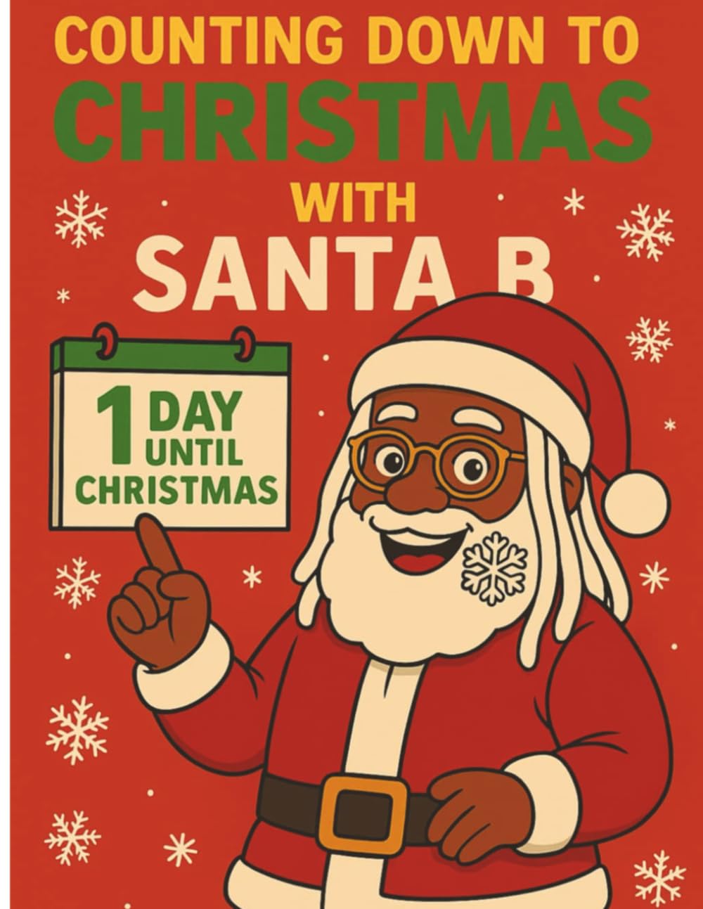 Counting Down to Christmas with Santa B: Black Santa Coloring Book
