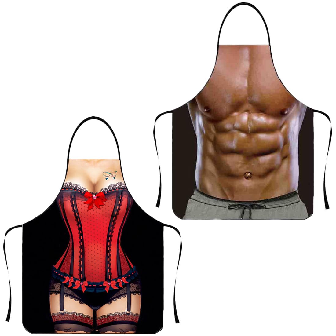 SIVZUMO 2 pcs Delantal de Cocina Divertido Delantal de Cocina Creativo Sexy Delantal de Cocina Divertido Delantal de Barbacoa para Hombres Regalo de Barbacoa para Hombres Mujeres