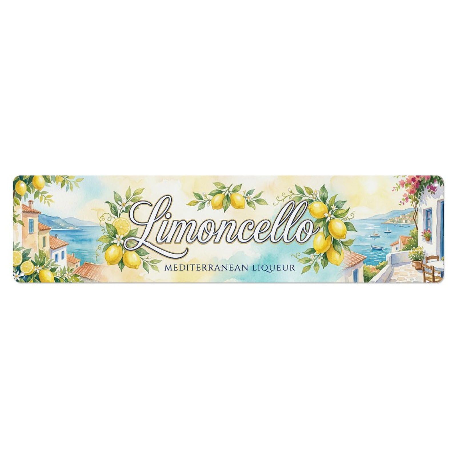Gtthok Vintage Style Vintage Limoncello Mediterranean Summer Citrus Metal Tin Sign Plaque Wall Decor For Cafe, Club, Garden Metal Poster 4X16inch
