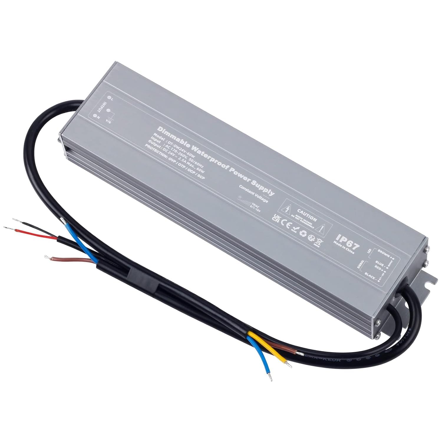 YAYZA! Wodoszczelny transformator LED 12 V DC 300 W, IP67 LED zasilacz sieciowy 230 V 12 V 25 A, ultra cienki sterownik LED, prąd stały, transformator, napięcie stałe, sterownik LED do lamp Strip