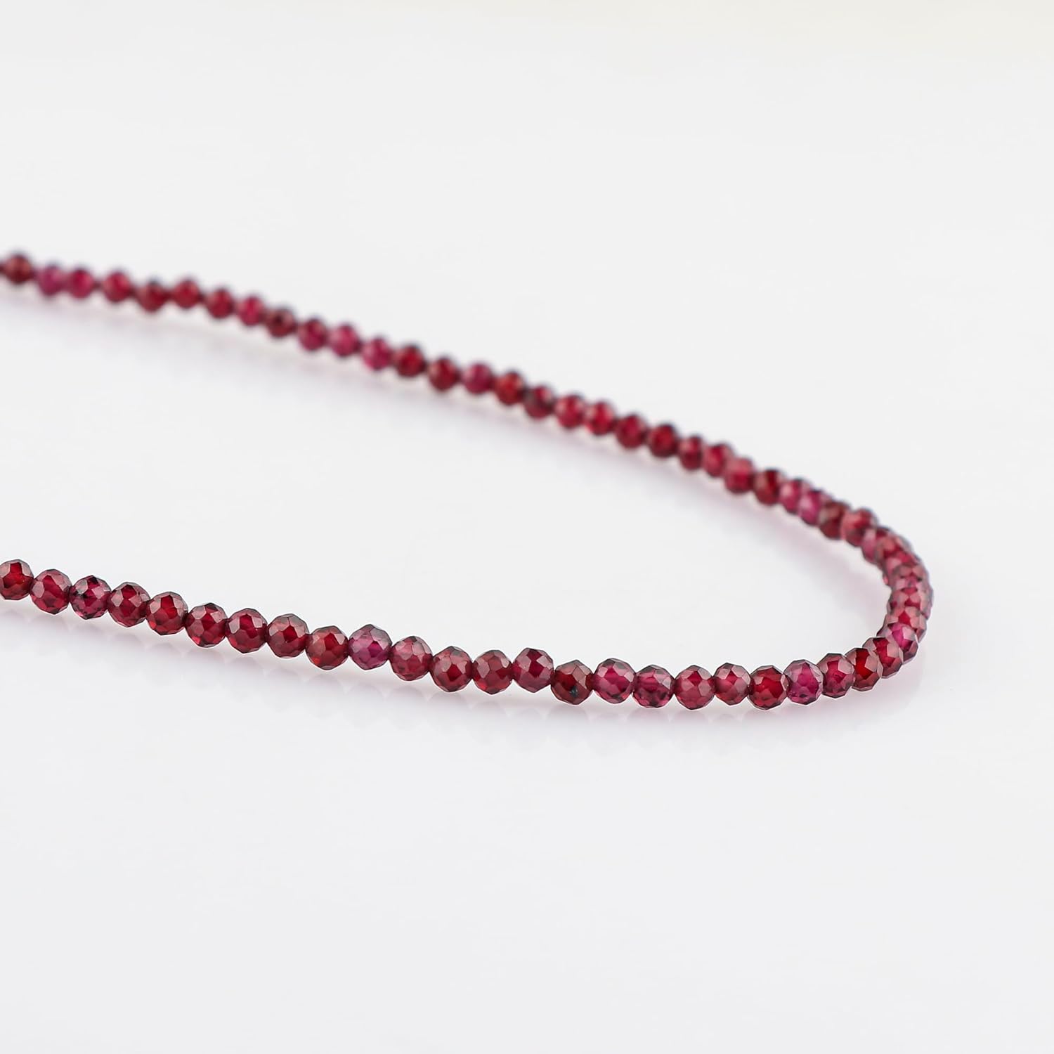 Natural Gemstone Faceted Beaded Necklace for Woman| Gold Plated Gem-stone Necklace | Beads 2–3 mm | Adjustable Chain 16+2 Inch - Image 3