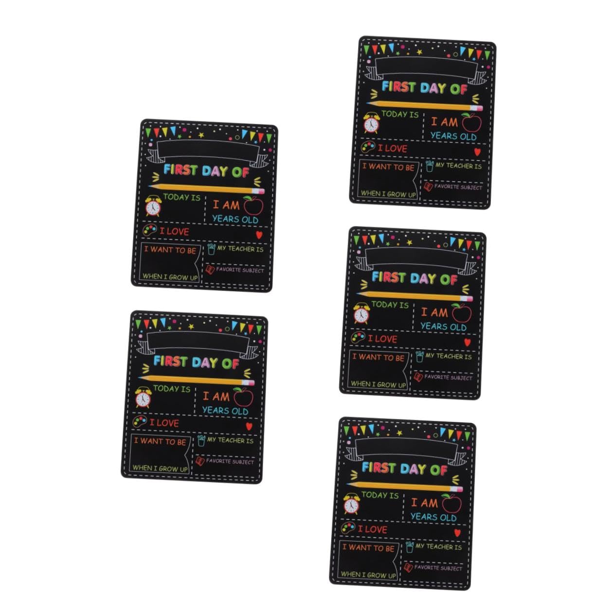Housoutil 5 Pezzi Lavagna Doppia per Primo e Scuola Lavagnetta in Accessorio Riutilizzabile per Foto per Asilo Università Forniture Scolastiche Back To School