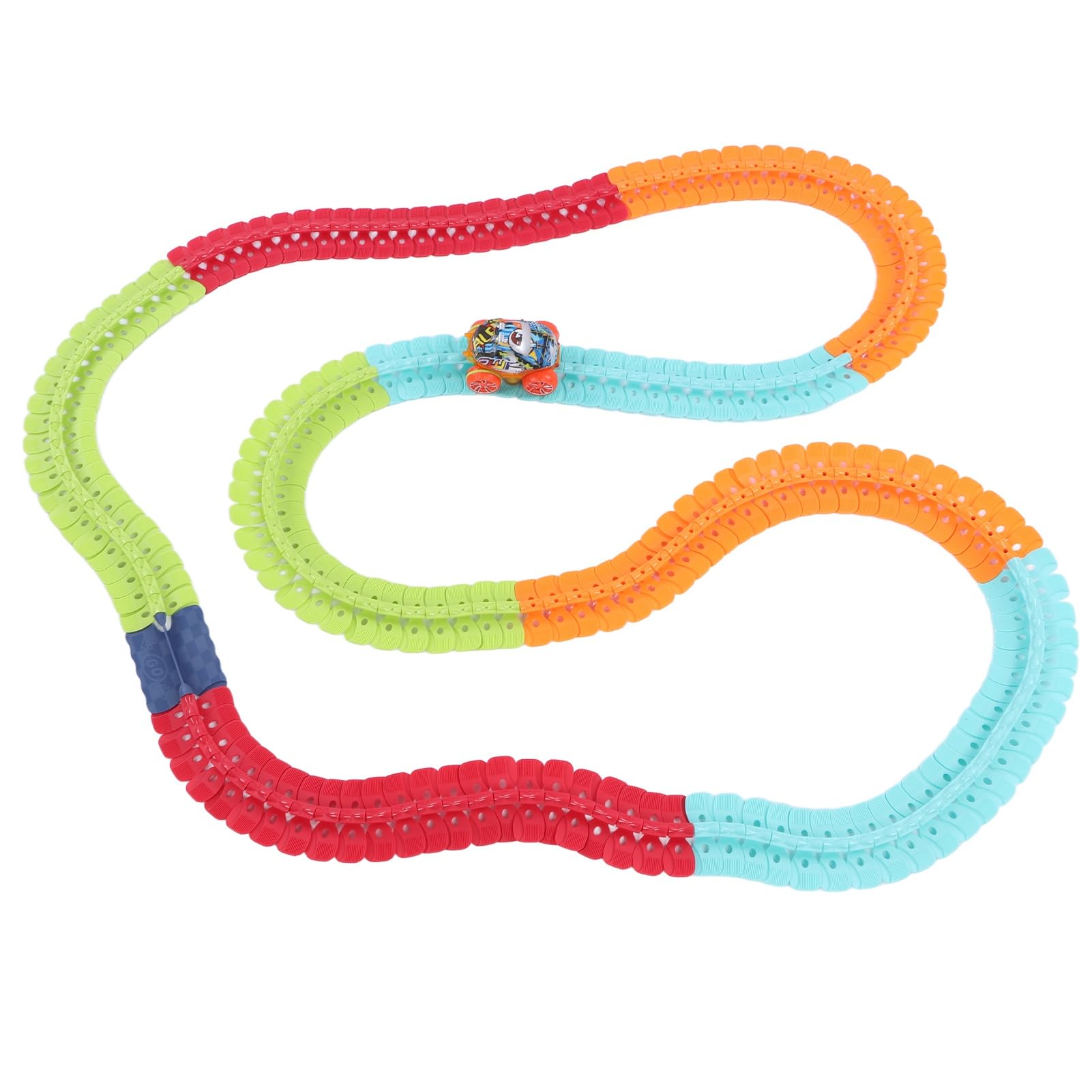 Focket Set di Piste per Auto, Piste Flessibili e Modificabili Pista per Auto da Corsa Pista Illuminata con e Bagliore a LED per Bambini (188PCS)