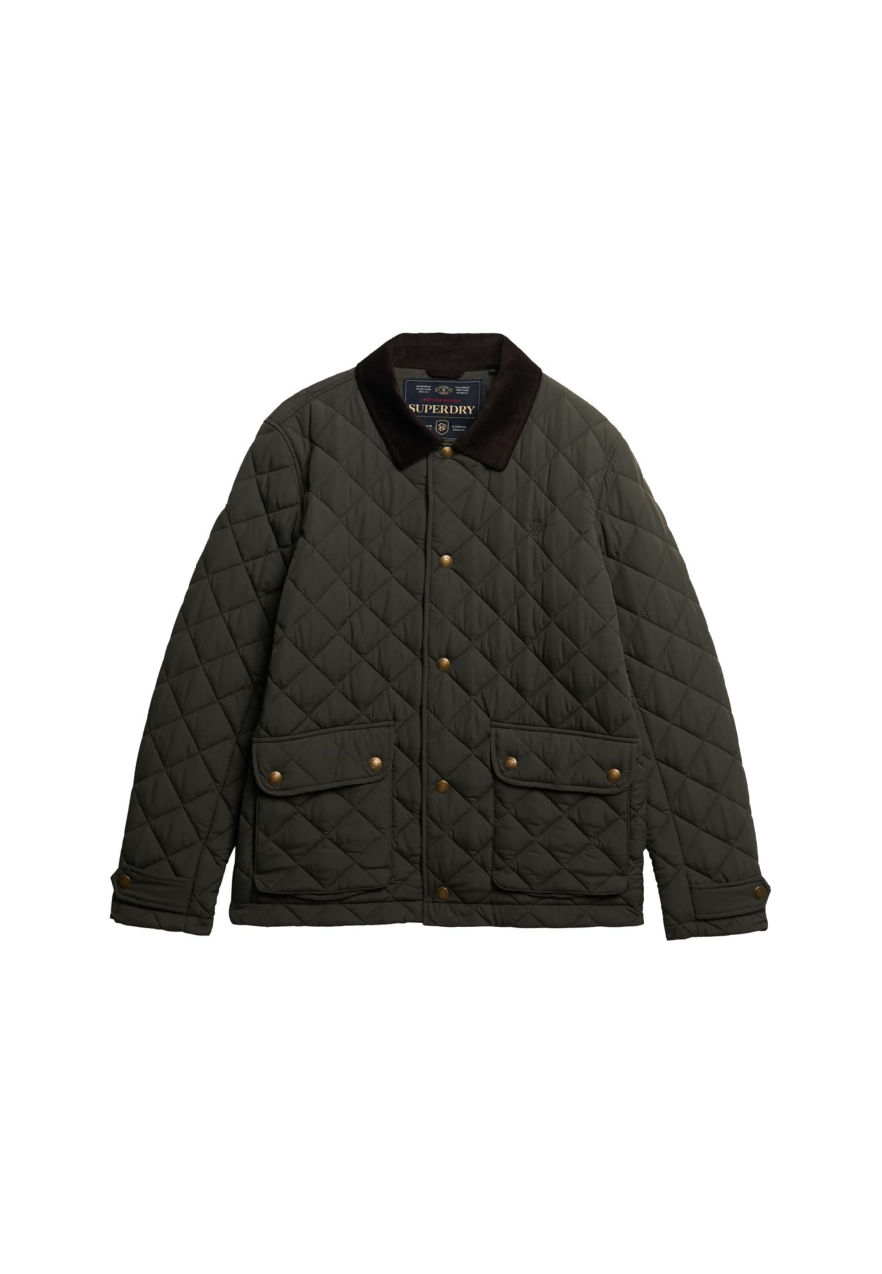 Superdry Estate coach zc3 army khaki quilted jackets and jackets, Green, L