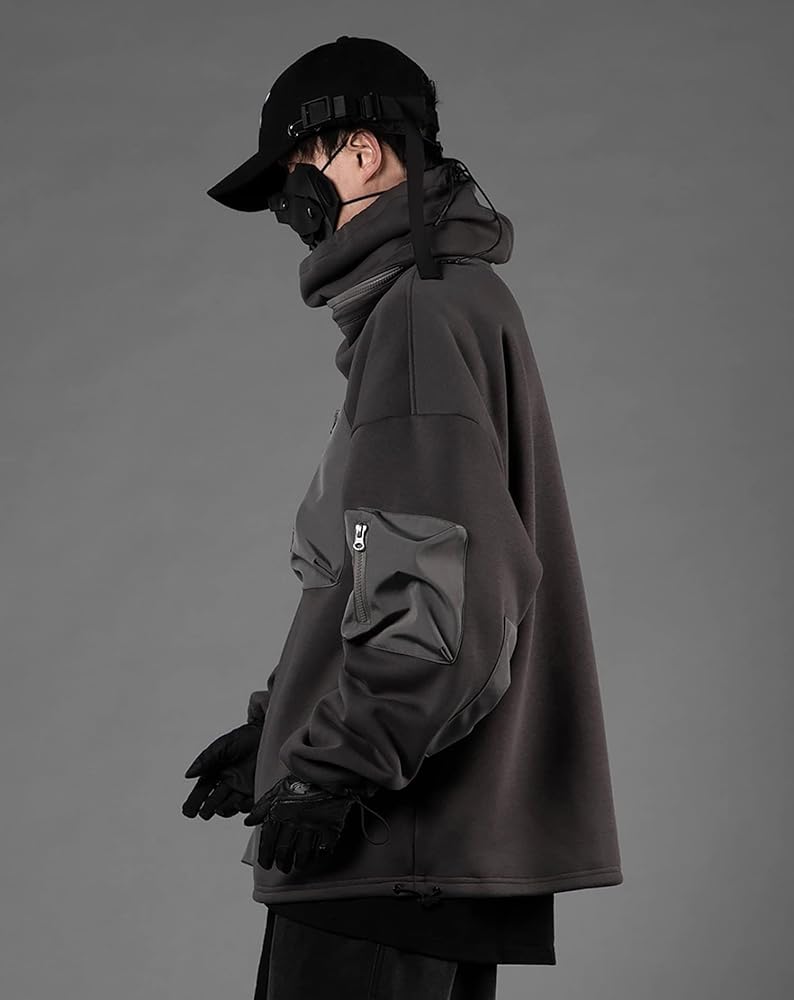 Niepce Inc Streetwear High Neck Men's Hoodie (as1, alpha, m